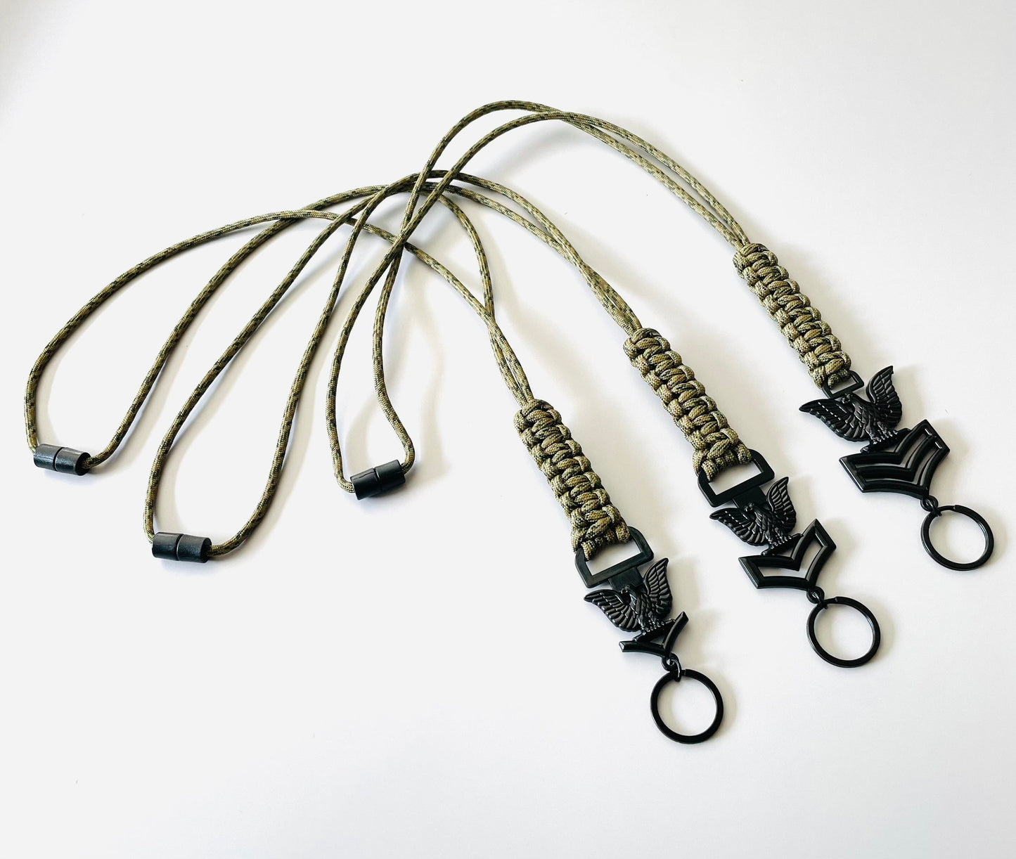 USN E4/E5/E6 Black Crow with Digital Multi Camo Paracord Neck Lanyard.