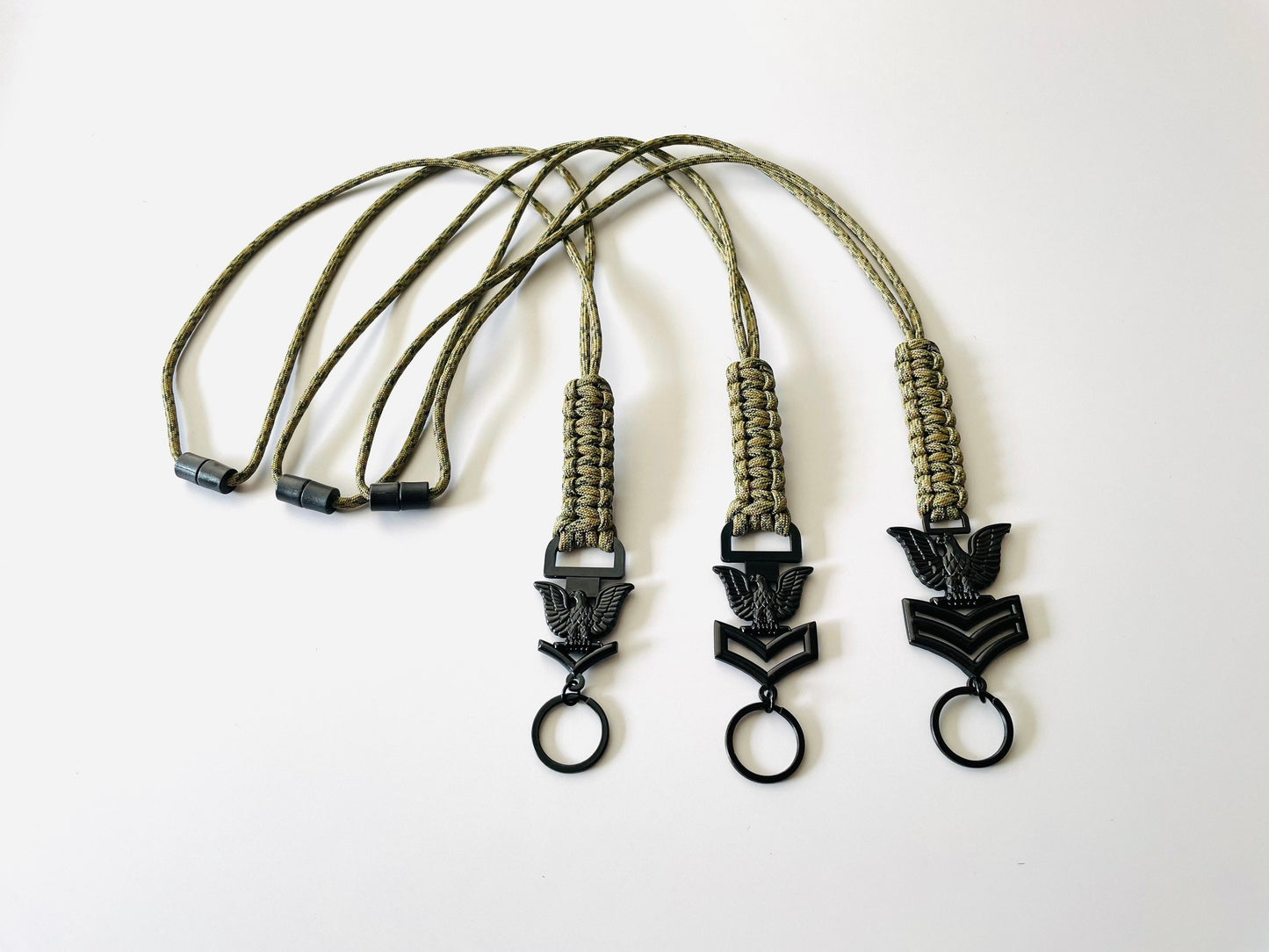USN E4/E5/E6 Black Crow with Digital Multi Camo Paracord Neck Lanyard.