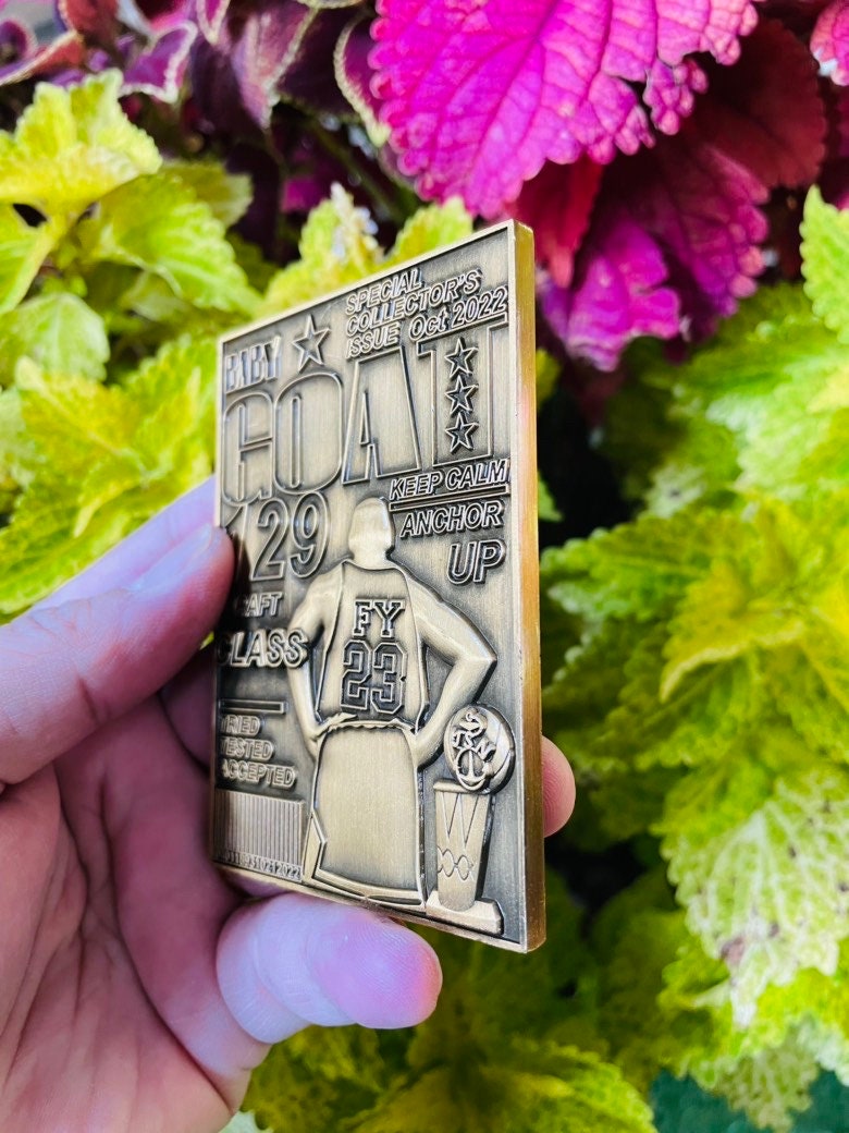 USN Class 129 FY 23 Baby GOAT Challenge Coin Antique Gold Version