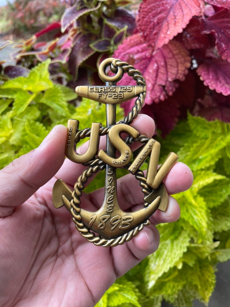 USN Class 129 FY 23 All Antique Heritage Anchor Coin
