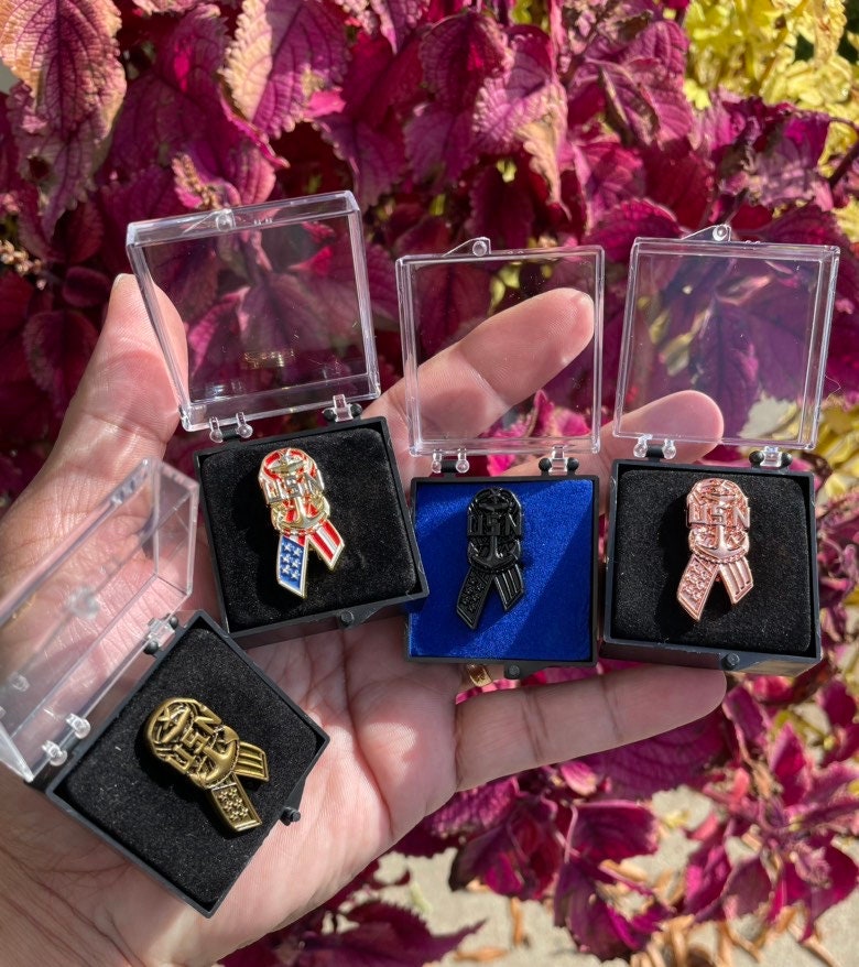 USN SCPO Ribbon Style Lapel Pins