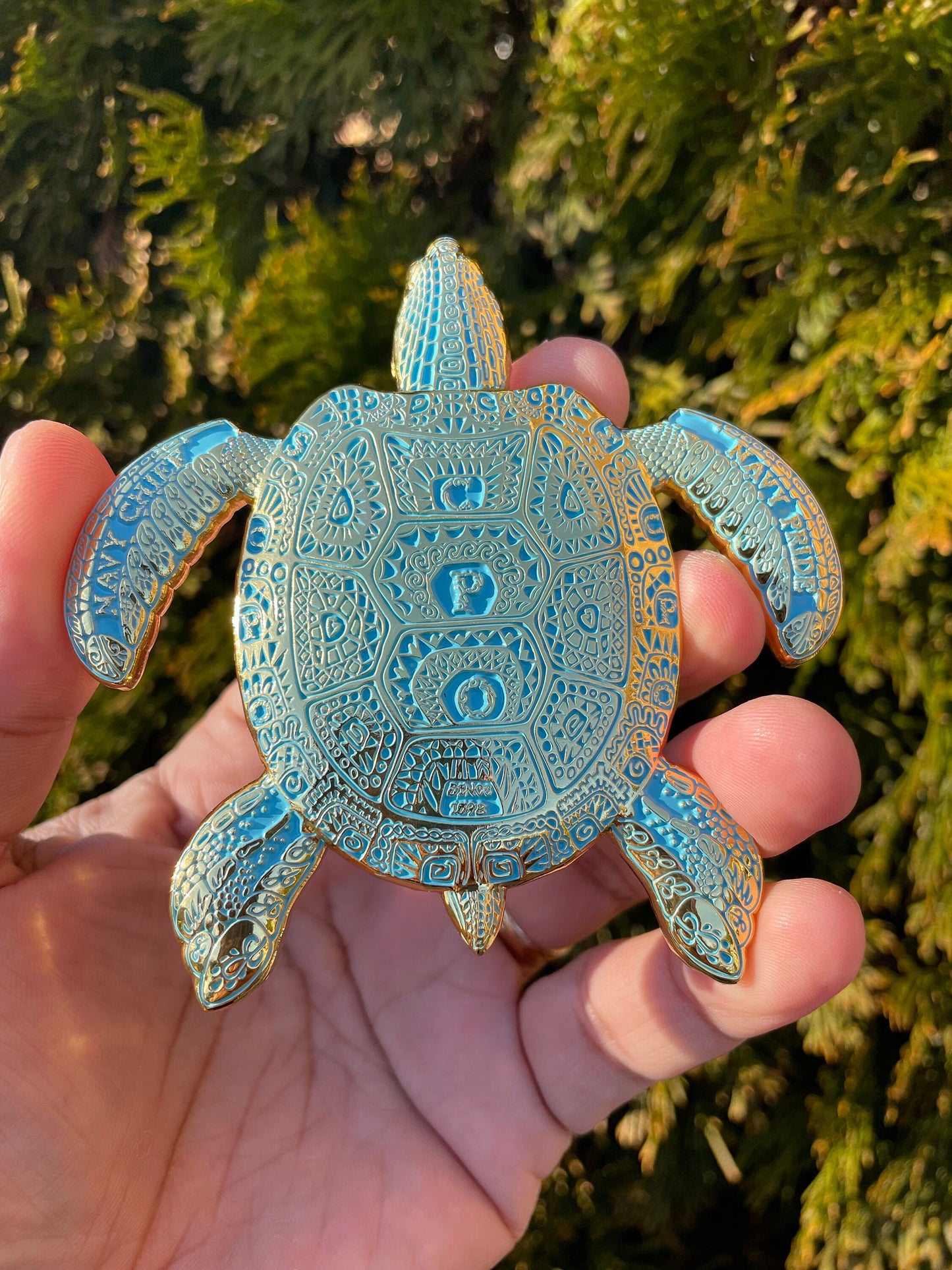 3.5” 130th CPO Birthday Turtle Pride Coin Teal & Gold