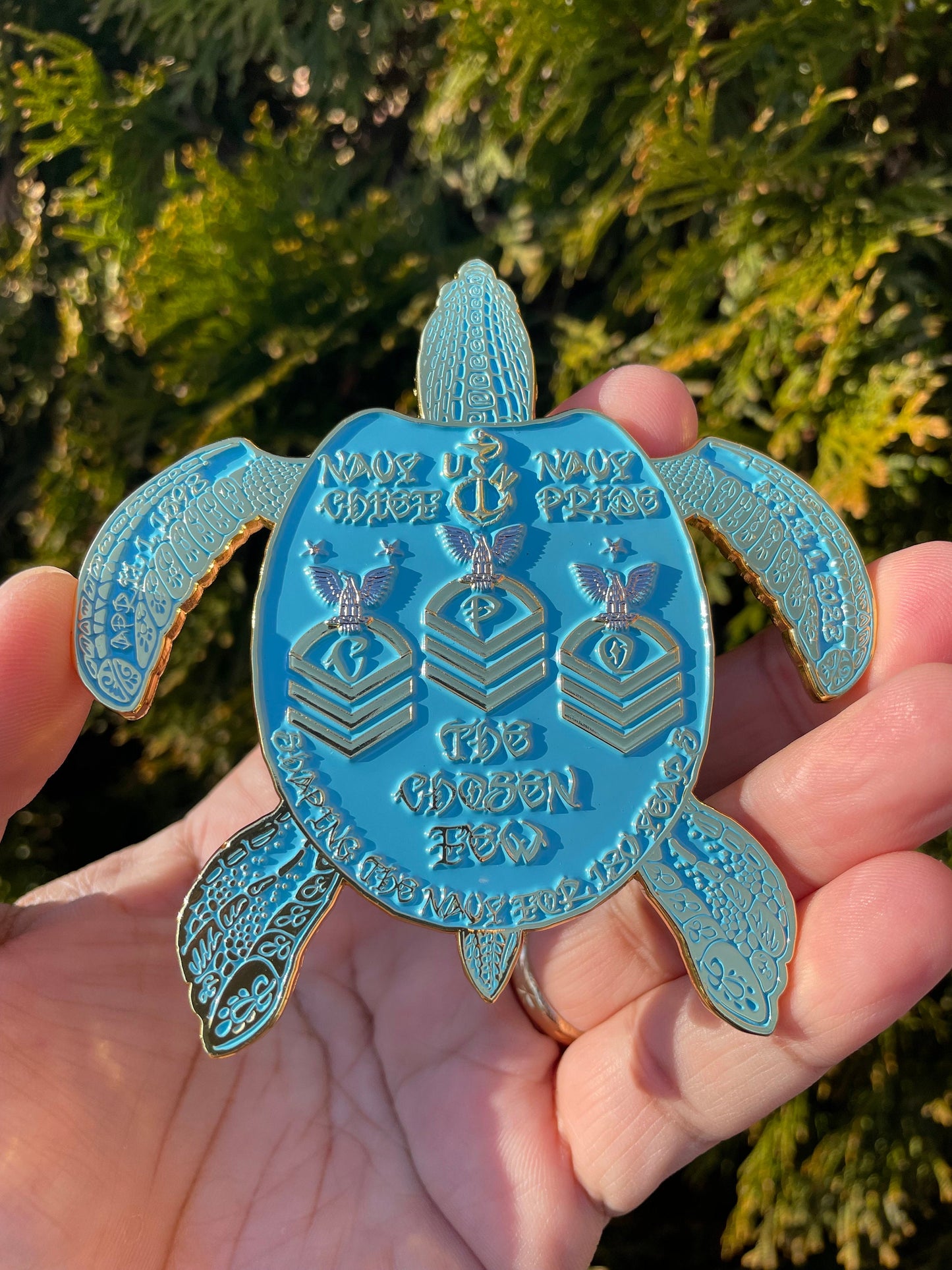 3.5” 130th CPO Birthday Turtle Pride Coin Teal & Gold