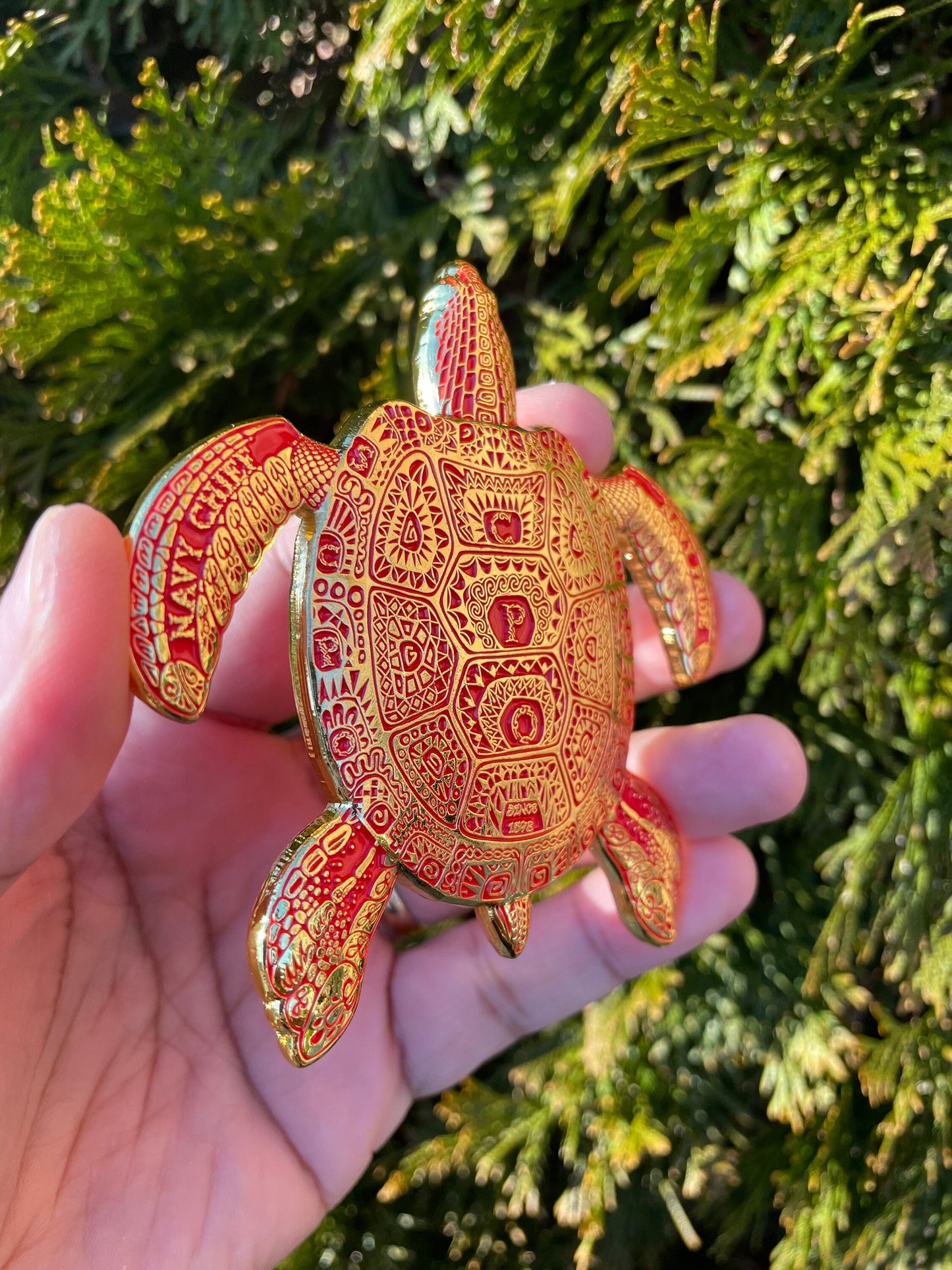 3.5” 130th CPO Birthday Turtle Pride Coin Red & Gold