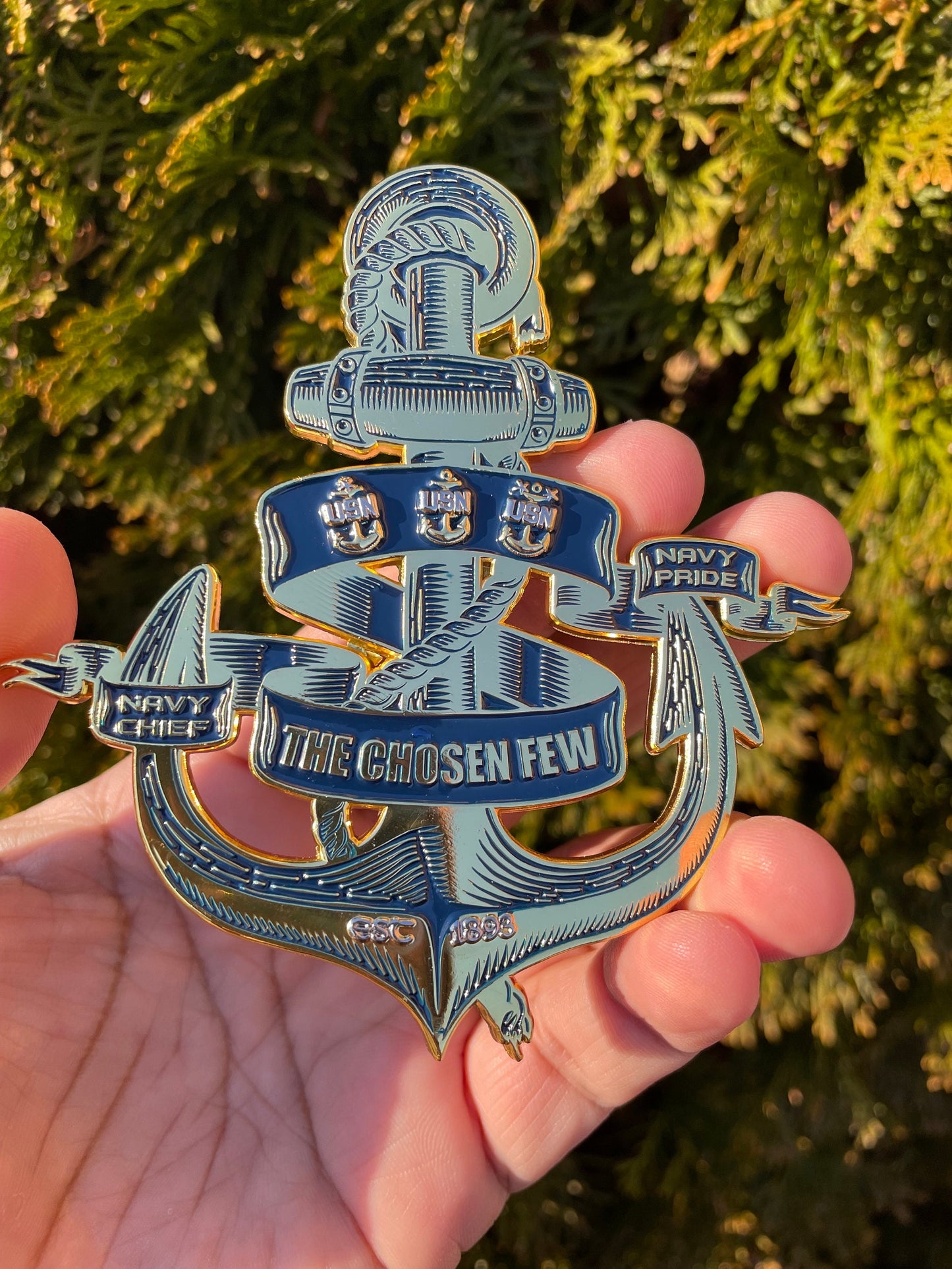4” USN Supply Anchor Coin