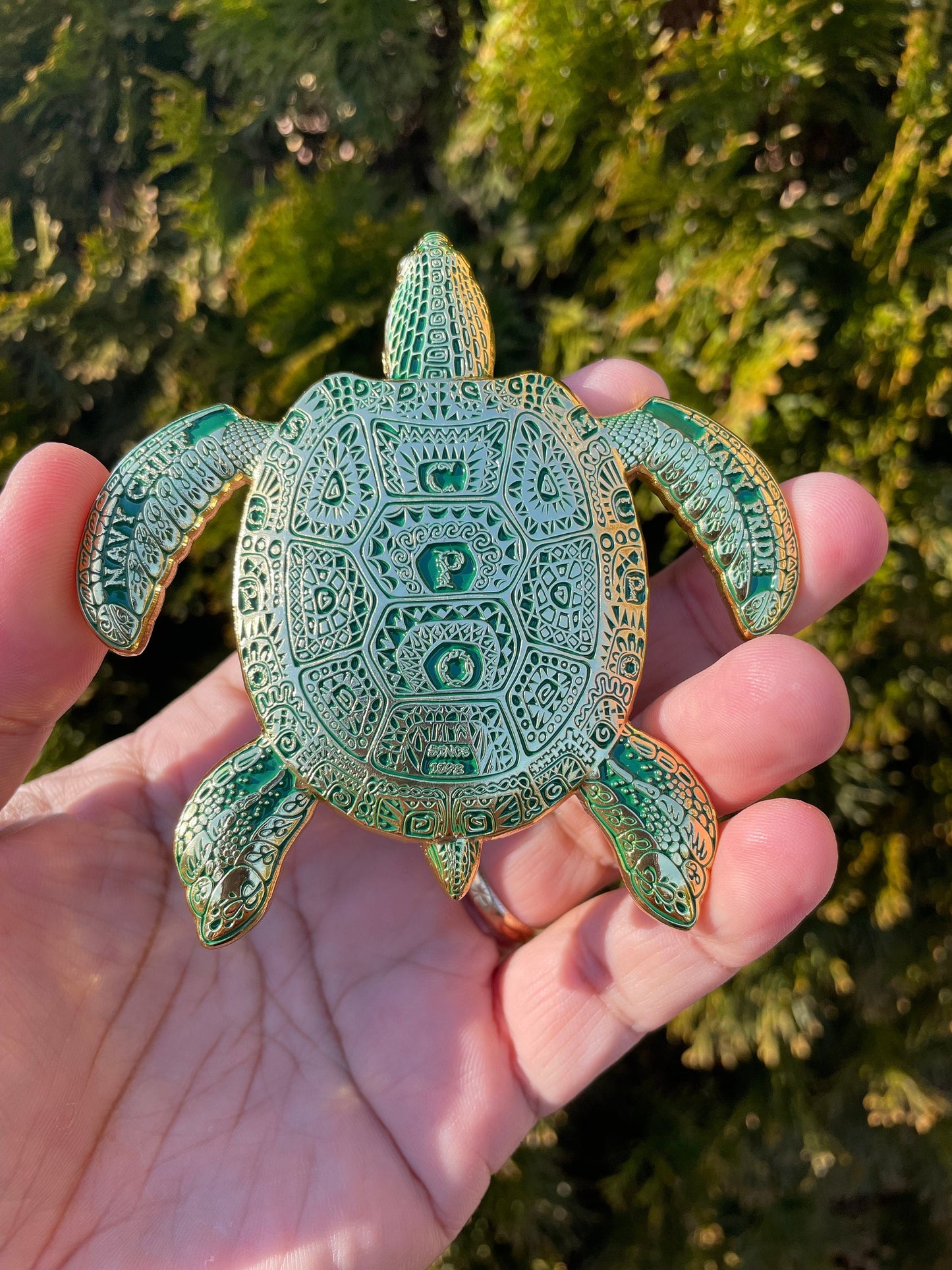 3.5” 130th CPO Birthday Turtle Pride Coin Green & Gold