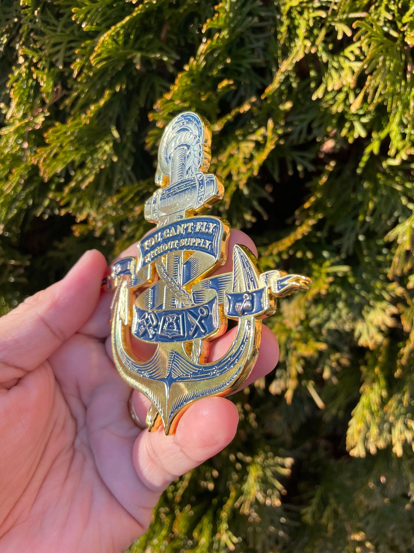4” USN Supply Anchor Coin