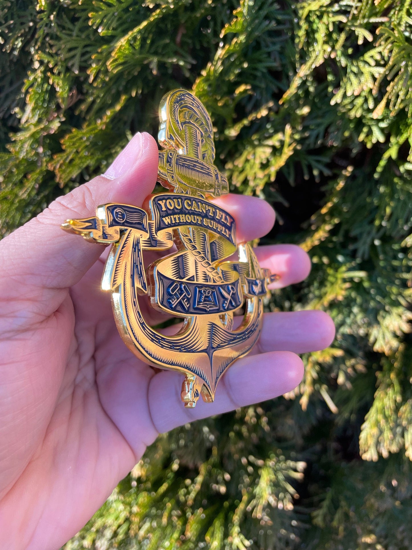 4” USN Supply Anchor Coin