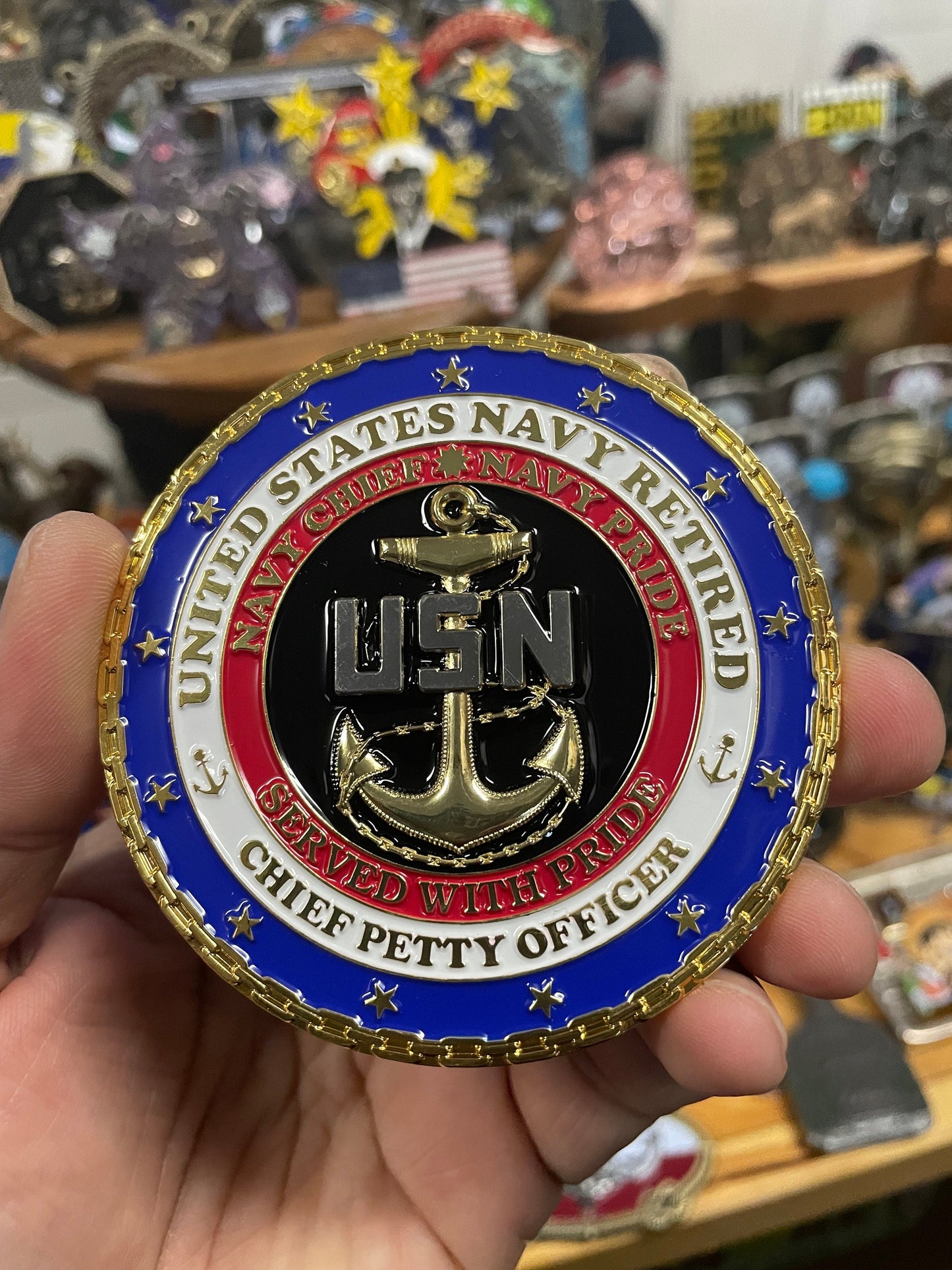 3” RETIRED Chief, Senior Chief and Master Chief Challenge Coin.