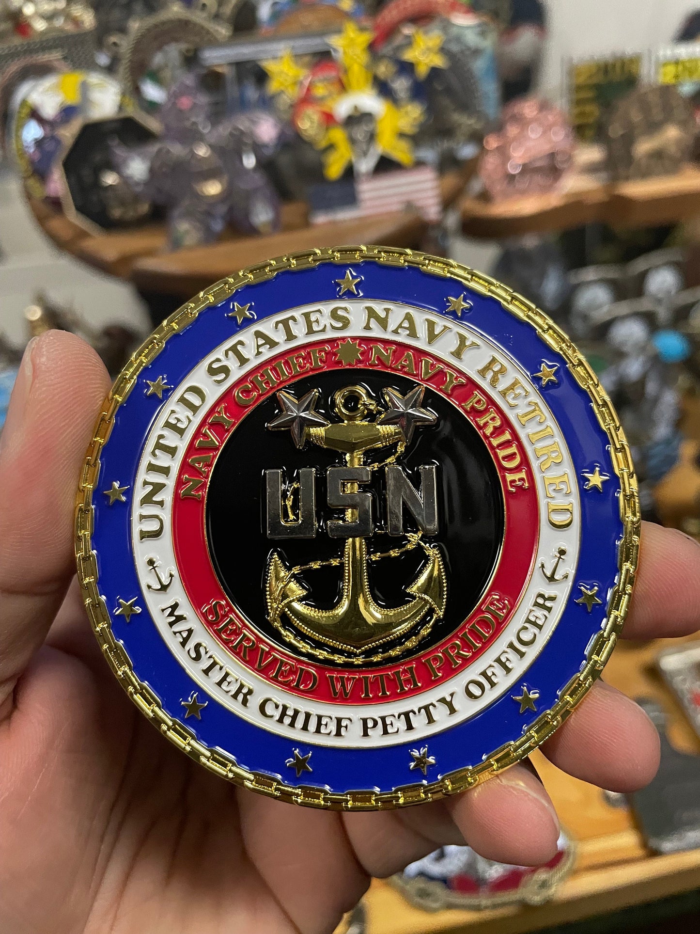 3” RETIRED Chief, Senior Chief and Master Chief Challenge Coin.