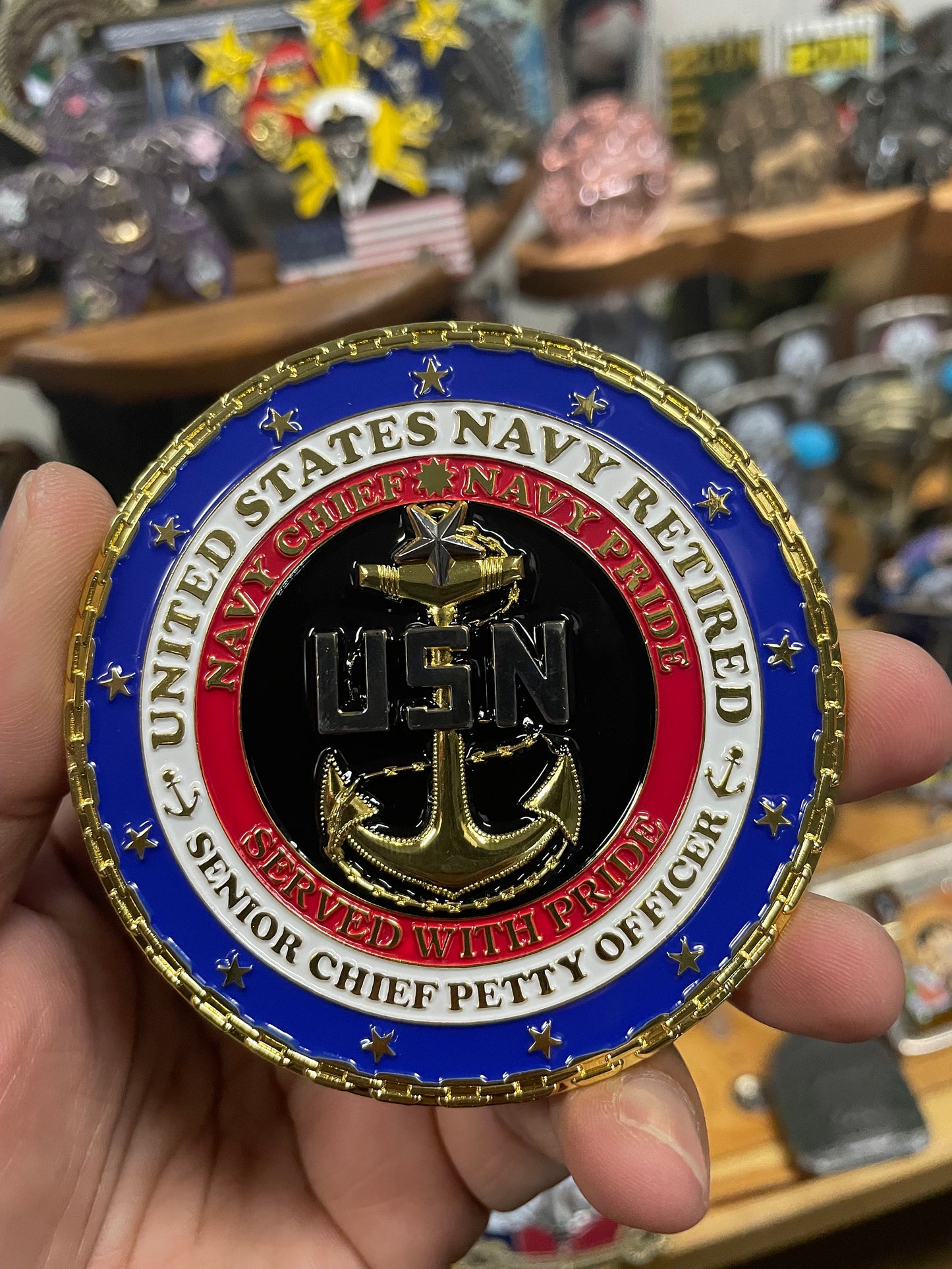 3” RETIRED Chief, Senior Chief and Master Chief Challenge Coin.