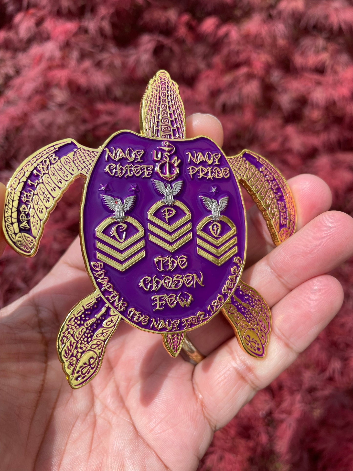 3.5” 130th CPO Birthday Turtle Pride Coin Purple & Gold