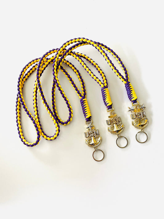 USN E7/E8/E9 2 color paracord neck lanyard