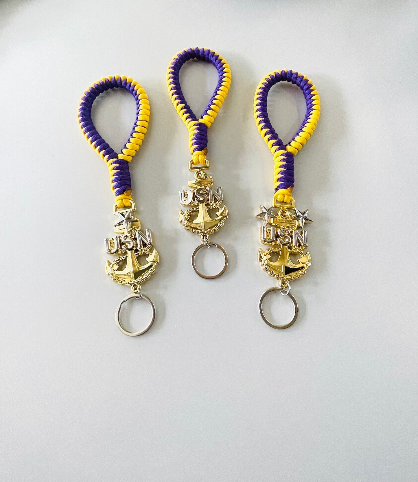 USN E7/E8/E9 2 color Paracord Keychain/Keyfob.