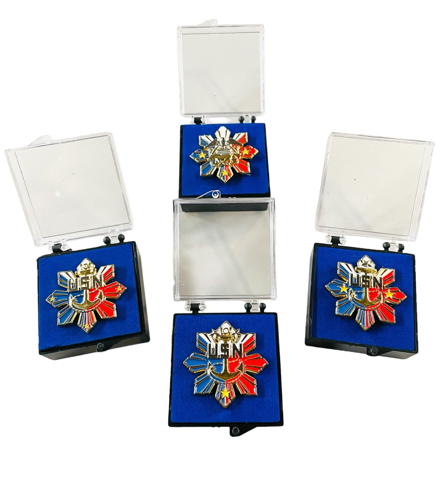 USN Chief, Senior Chief, Master Chief and Mustang PI Sun & 3 Stars Lapel Pin