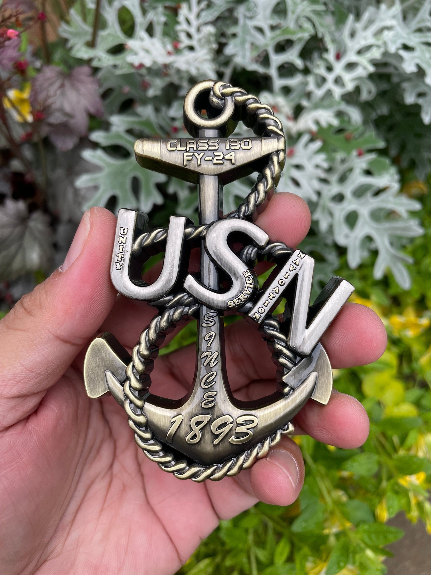 USN Class 130 FY 24 Heritage Anchor Coin