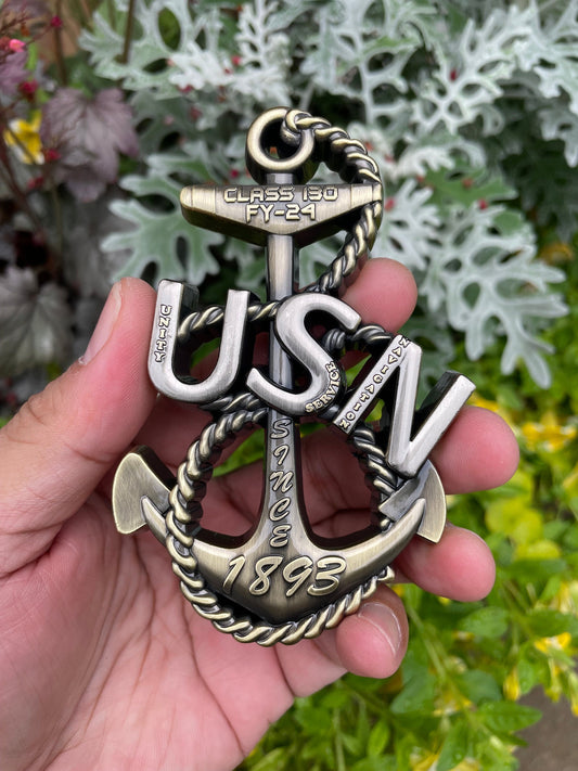 USN Class 130 FY 24 Heritage Anchor Coin
