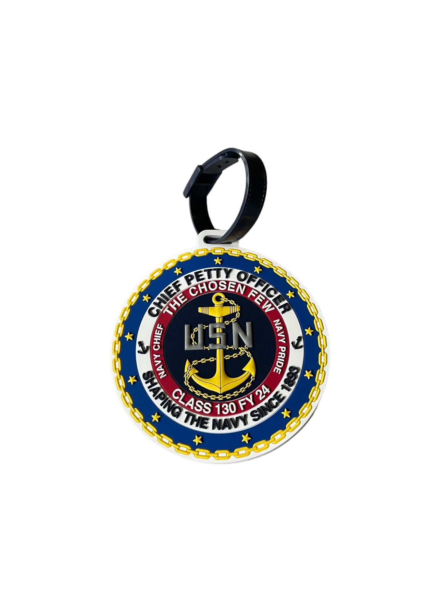 USN Class 130 FY 24 Chief Petty Officer 4” PVC Luggage tag