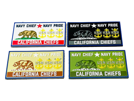 California Chiefs Glow in the Dark PVC Patches.