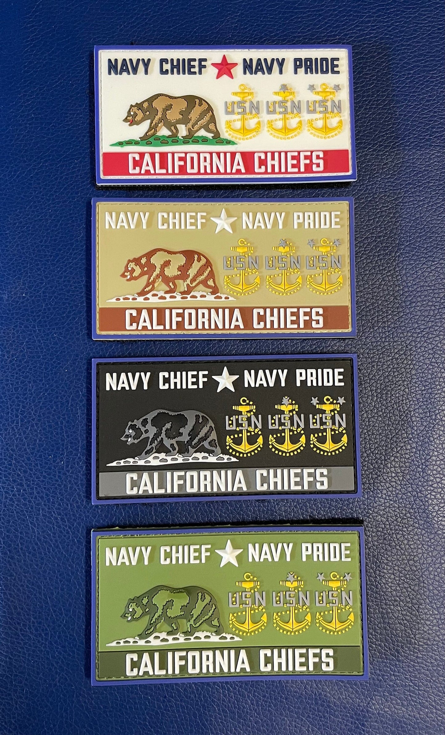 California Chiefs Glow in the Dark PVC Patches.