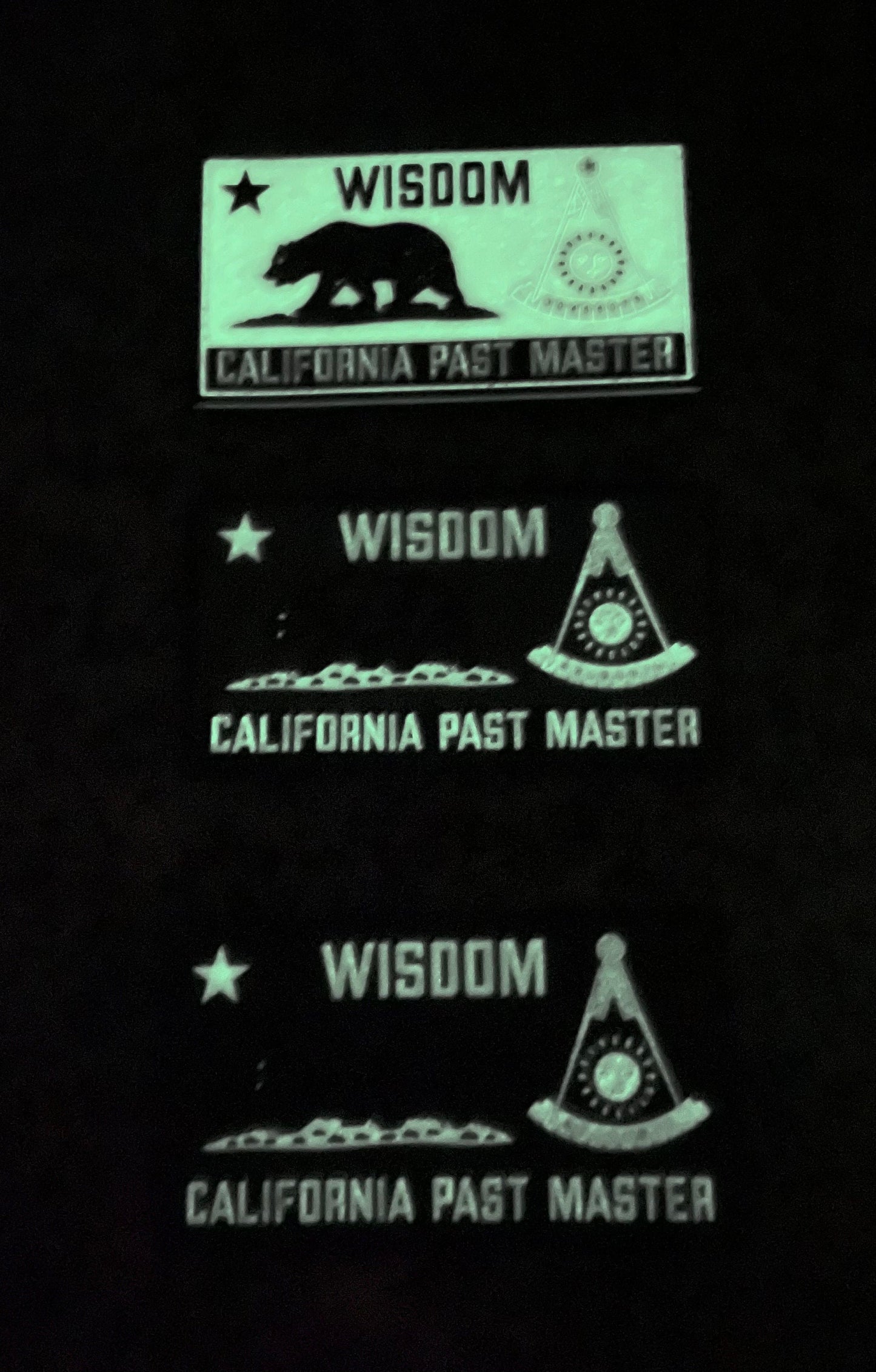 California Past Master Glow in the Dark PVC Patches.