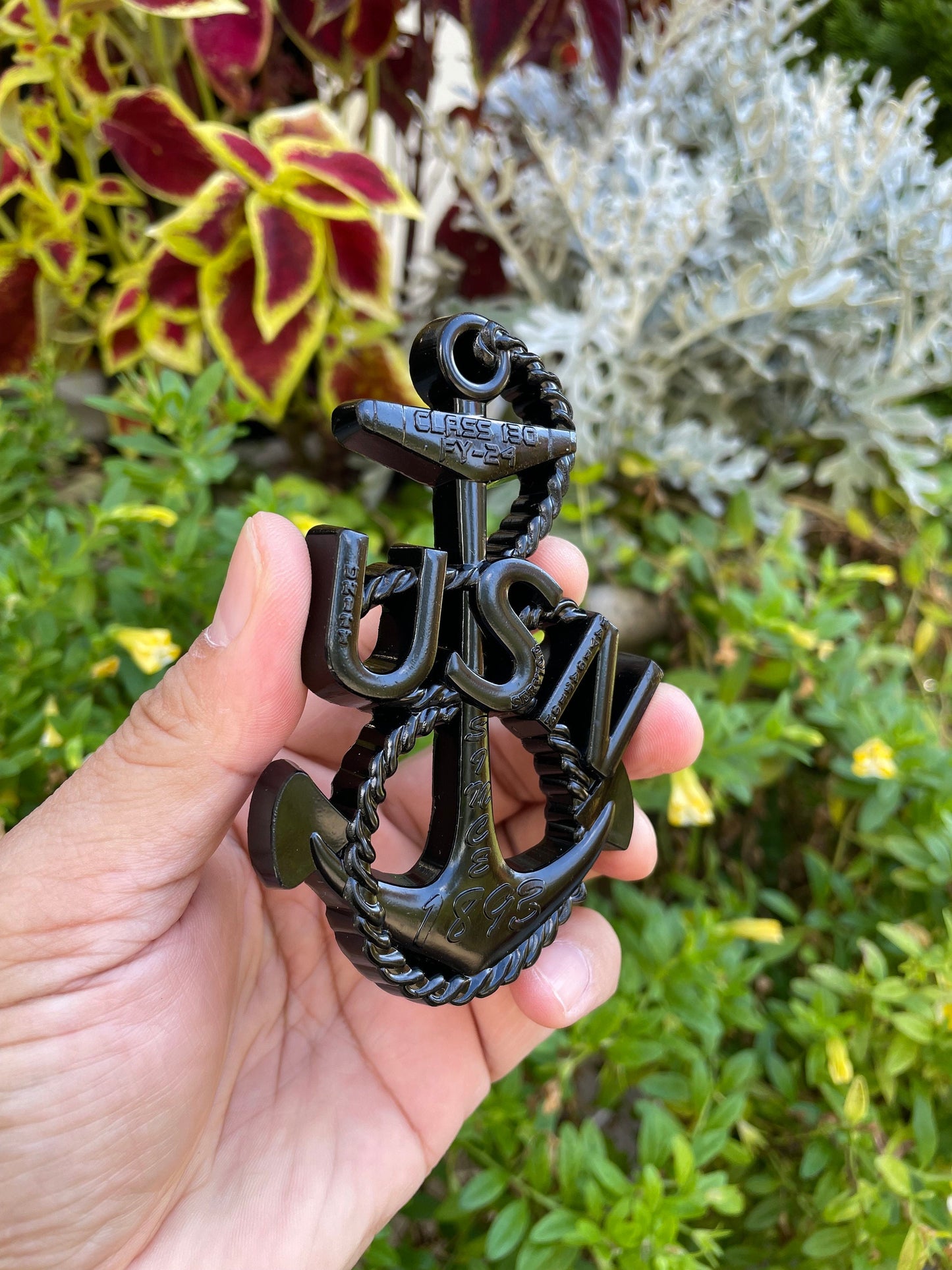 USN Class 130 FY 24 Heritage Anchor Coin All Black Version