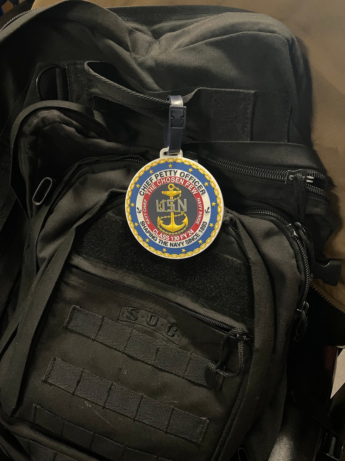 USN Class 130 FY 24 Chief Petty Officer 4” PVC Luggage tag