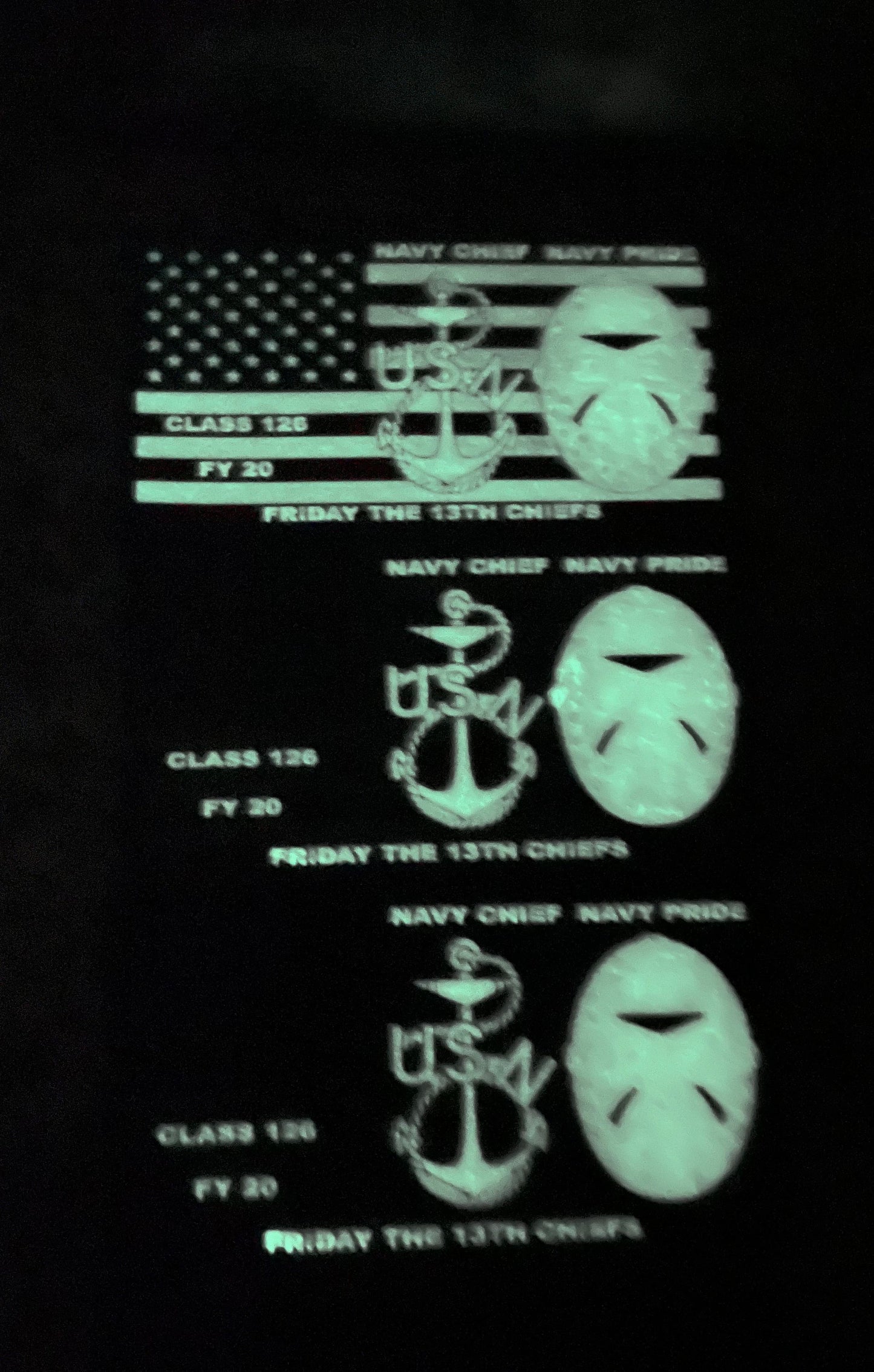 CPO Class 126 Friday the 13th Chiefs Glow in the Dark PVC Patches.