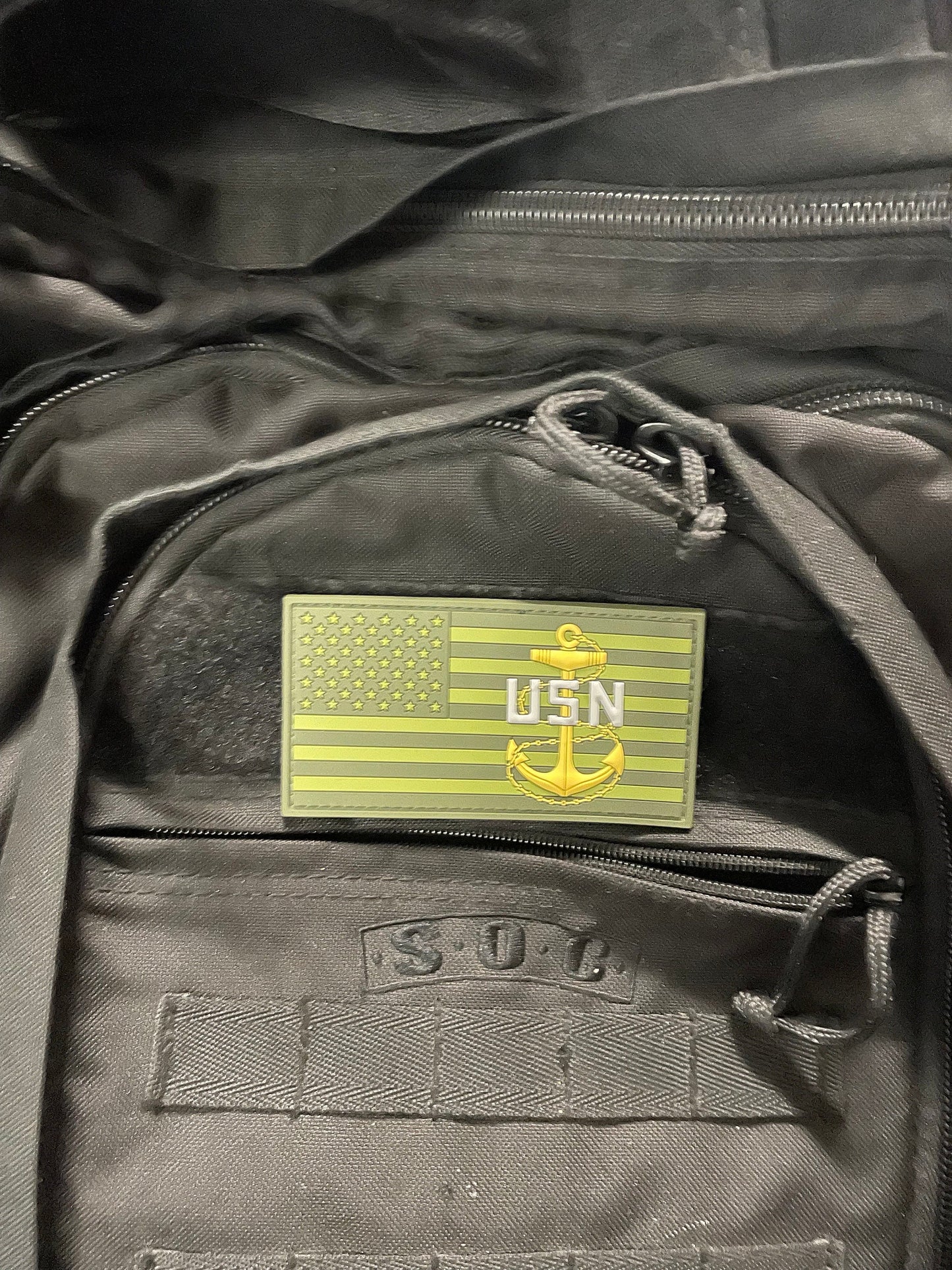 USN E7/E8/E9 Green US Flag PVC Patches