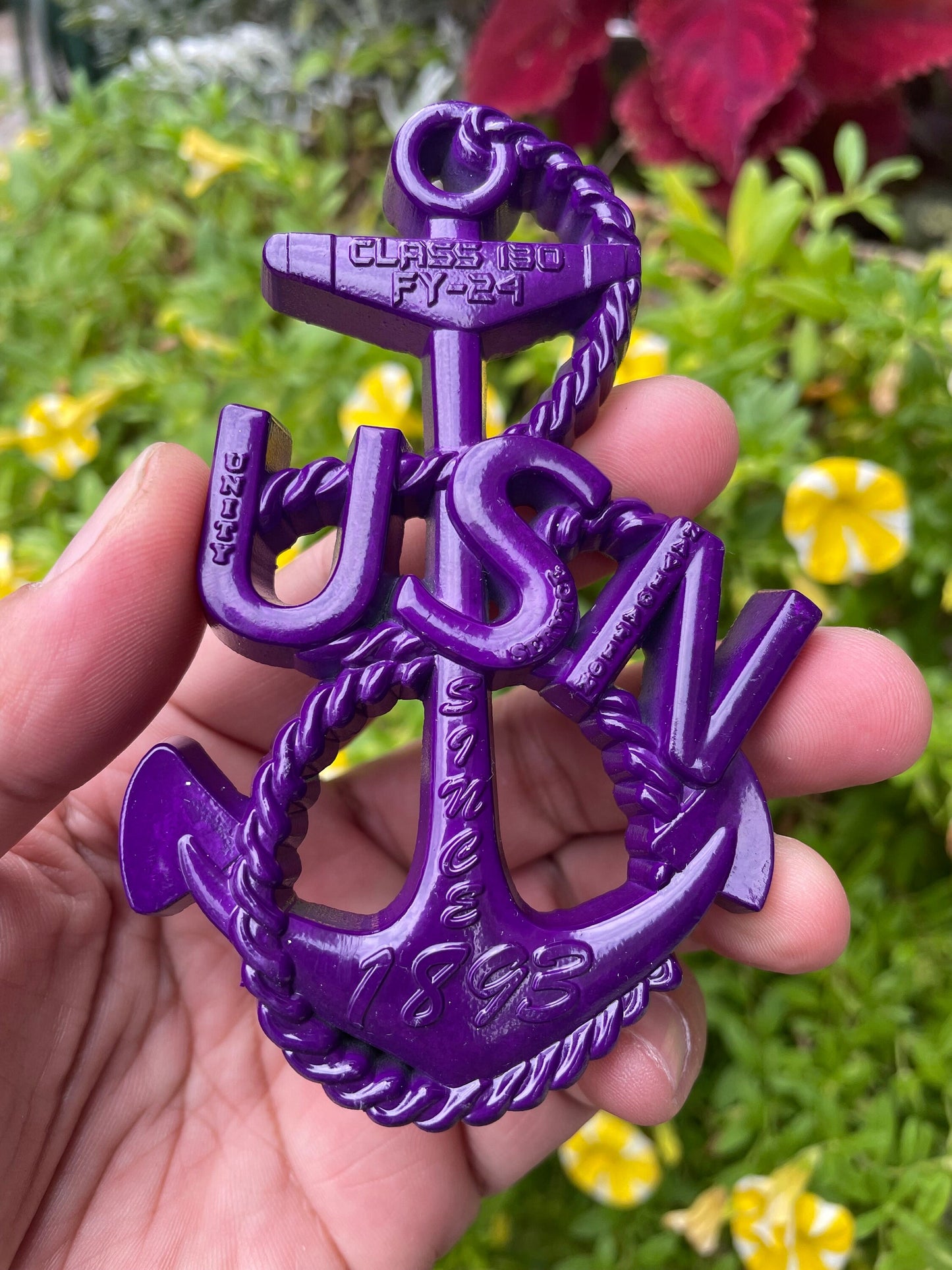 USN Class 130 FY 24 Heritage Anchor Coin Dye Purple Limited Edition