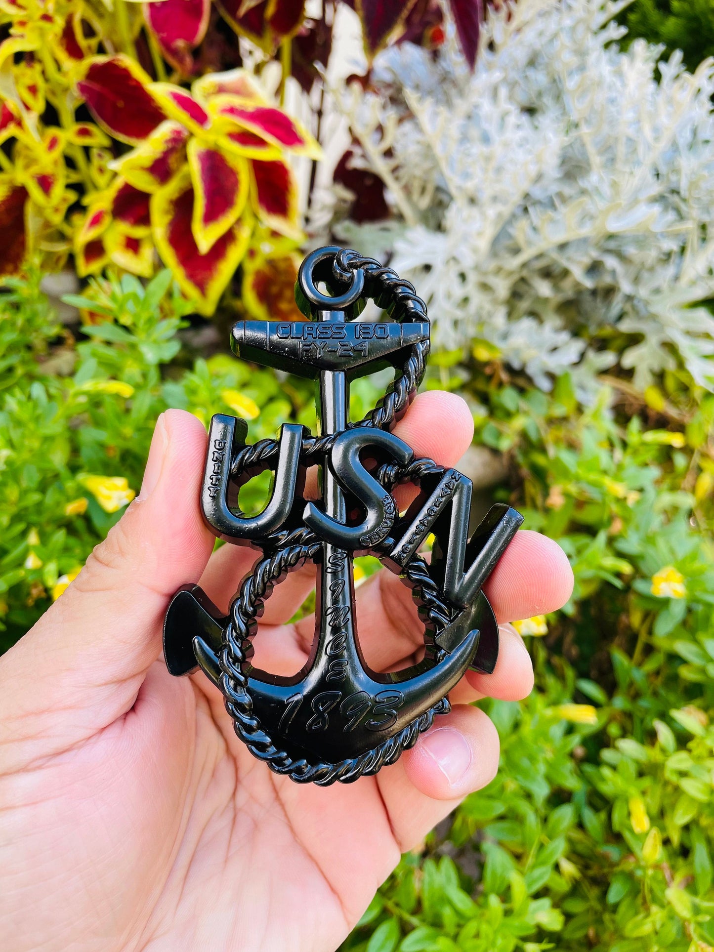 USN Class 130 FY 24 Heritage Anchor Coin All Black Version
