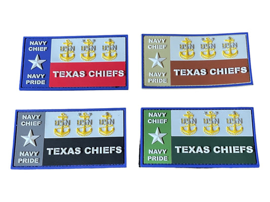 TEXAS Chiefs Glow in the Dark PVC Patches.