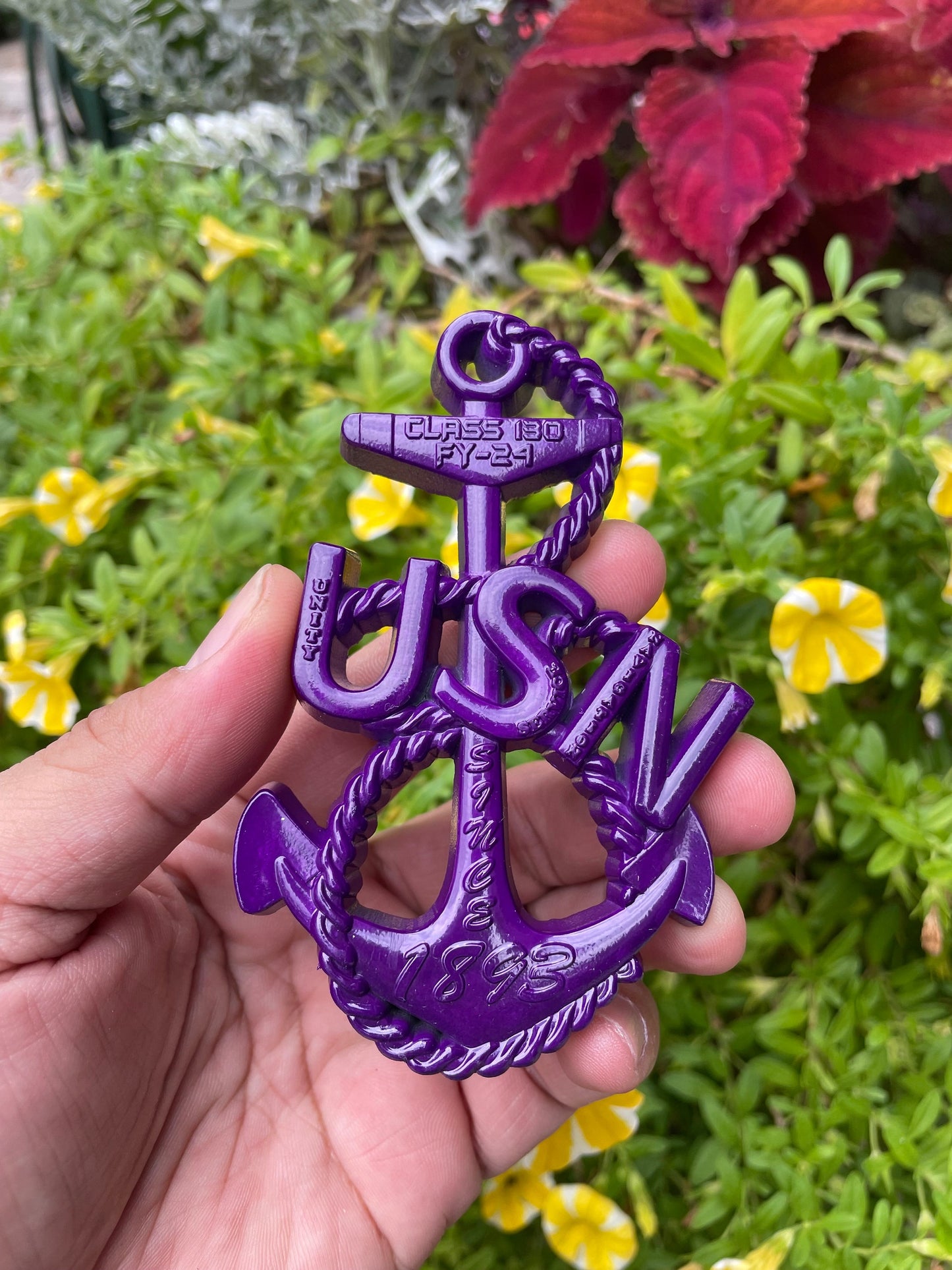 USN Class 130 FY 24 Heritage Anchor Coin Dye Purple Limited Edition