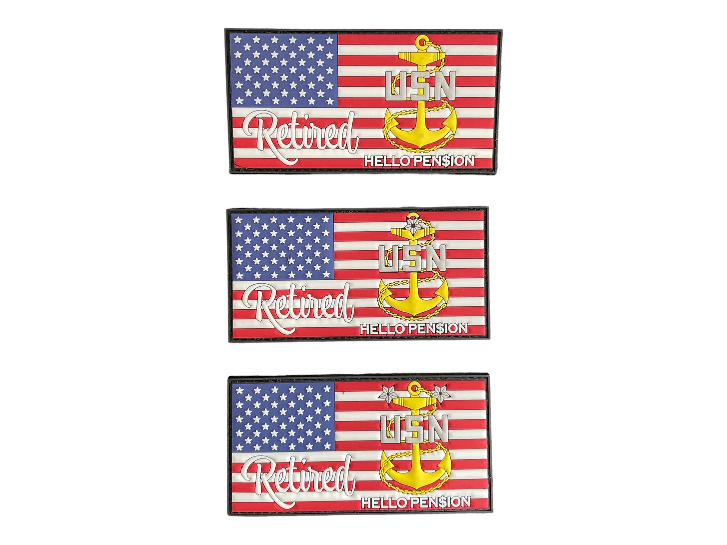 USN Retired E7/E8/E9 US Flag PVC Patches
