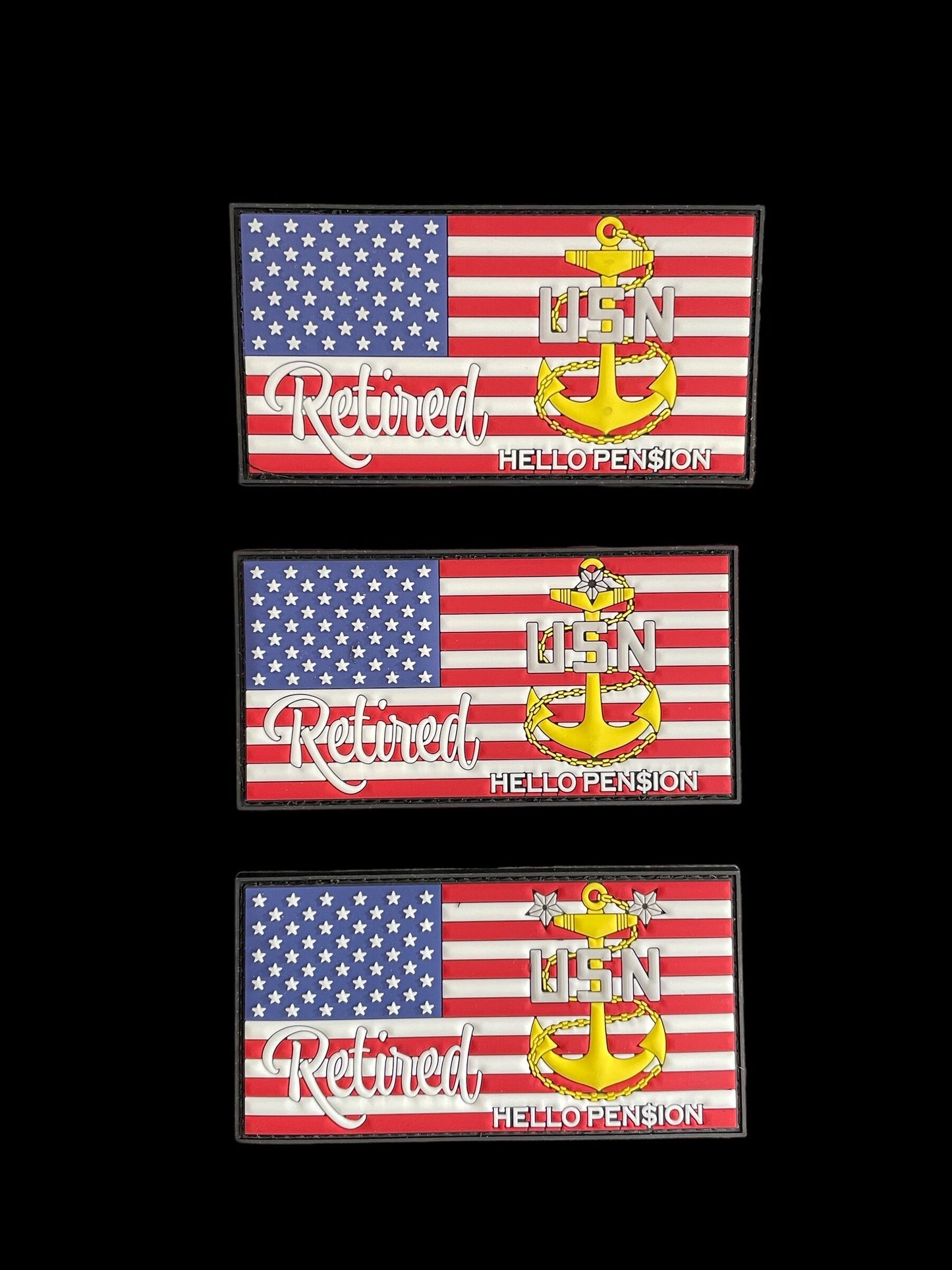 USN Retired E7/E8/E9 US Flag PVC Patches