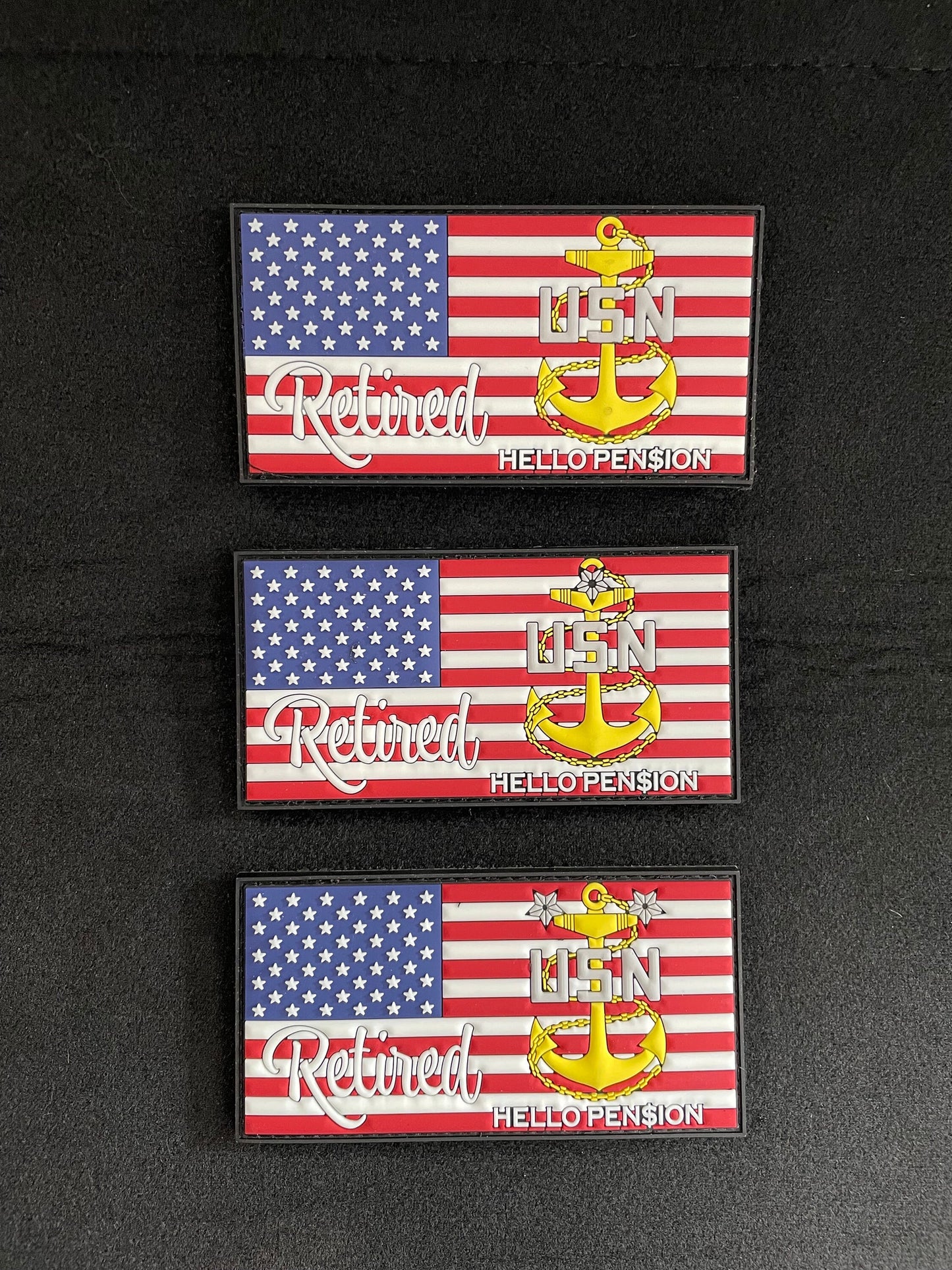 USN Retired E7/E8/E9 US Flag PVC Patches
