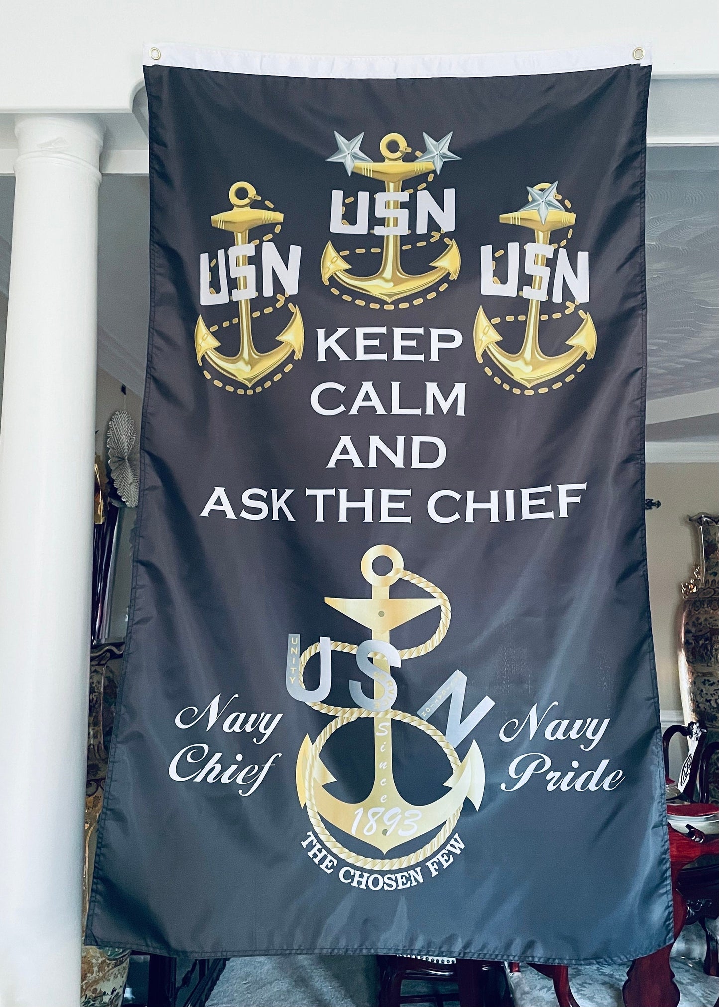 USN CPO 5X3 Vertical Flag