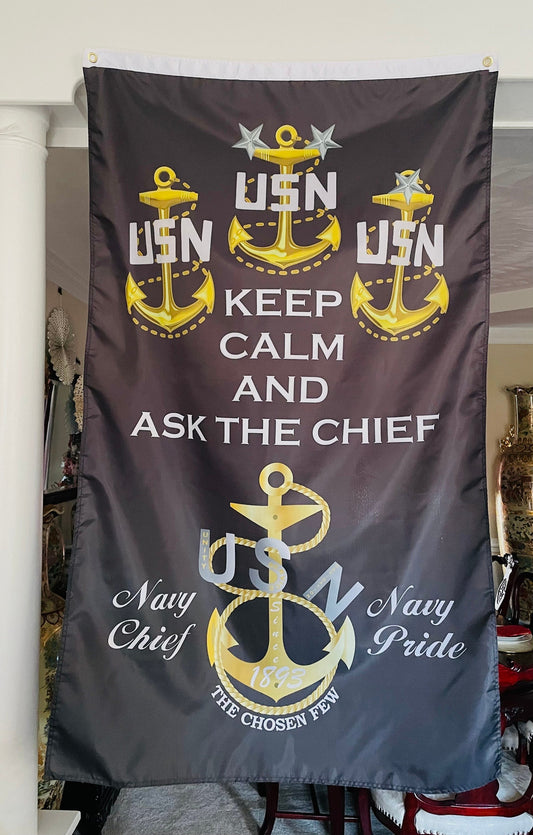USN CPO 5X3 Vertical Flag