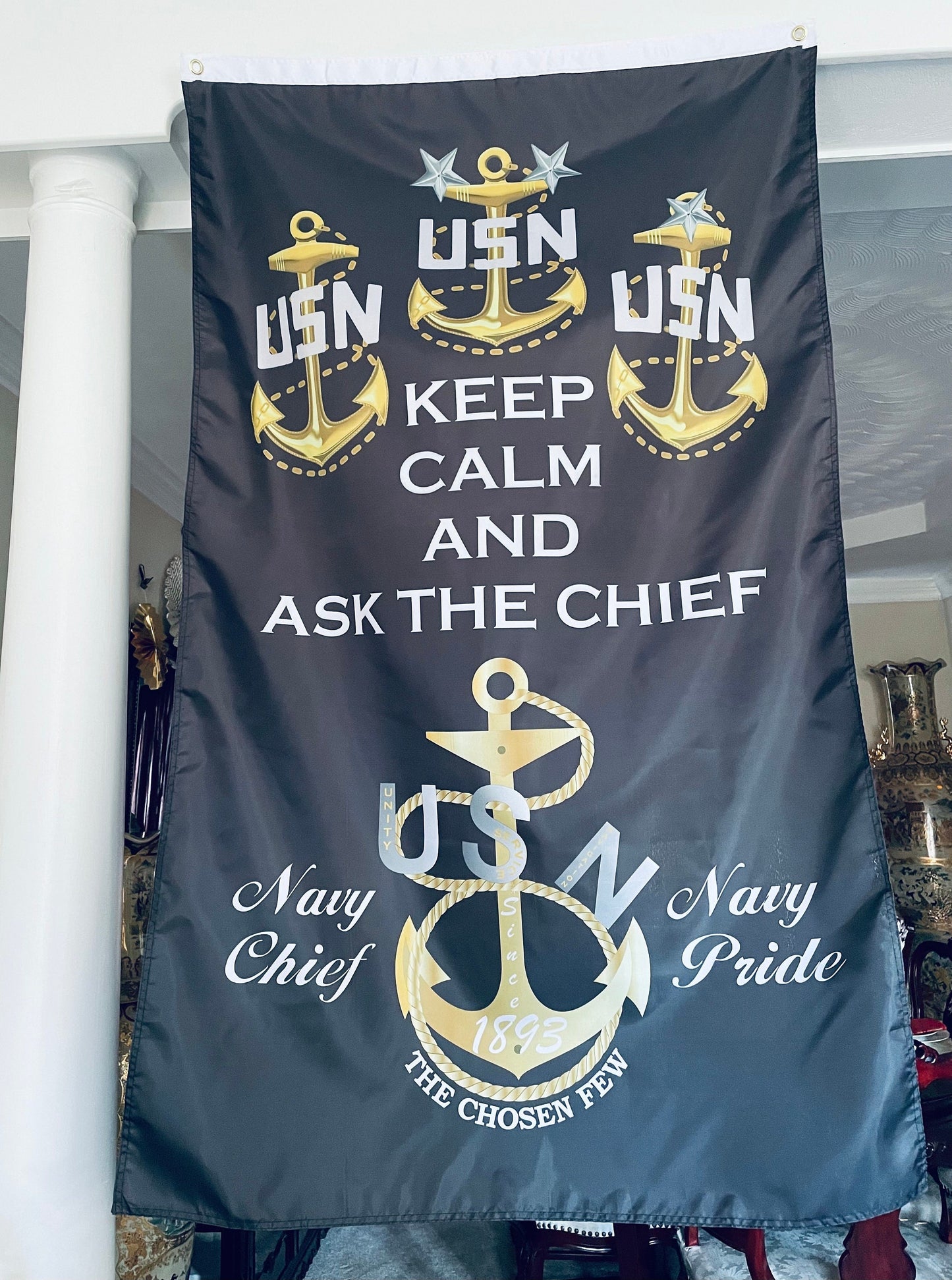 USN CPO 5X3 Vertical Flag