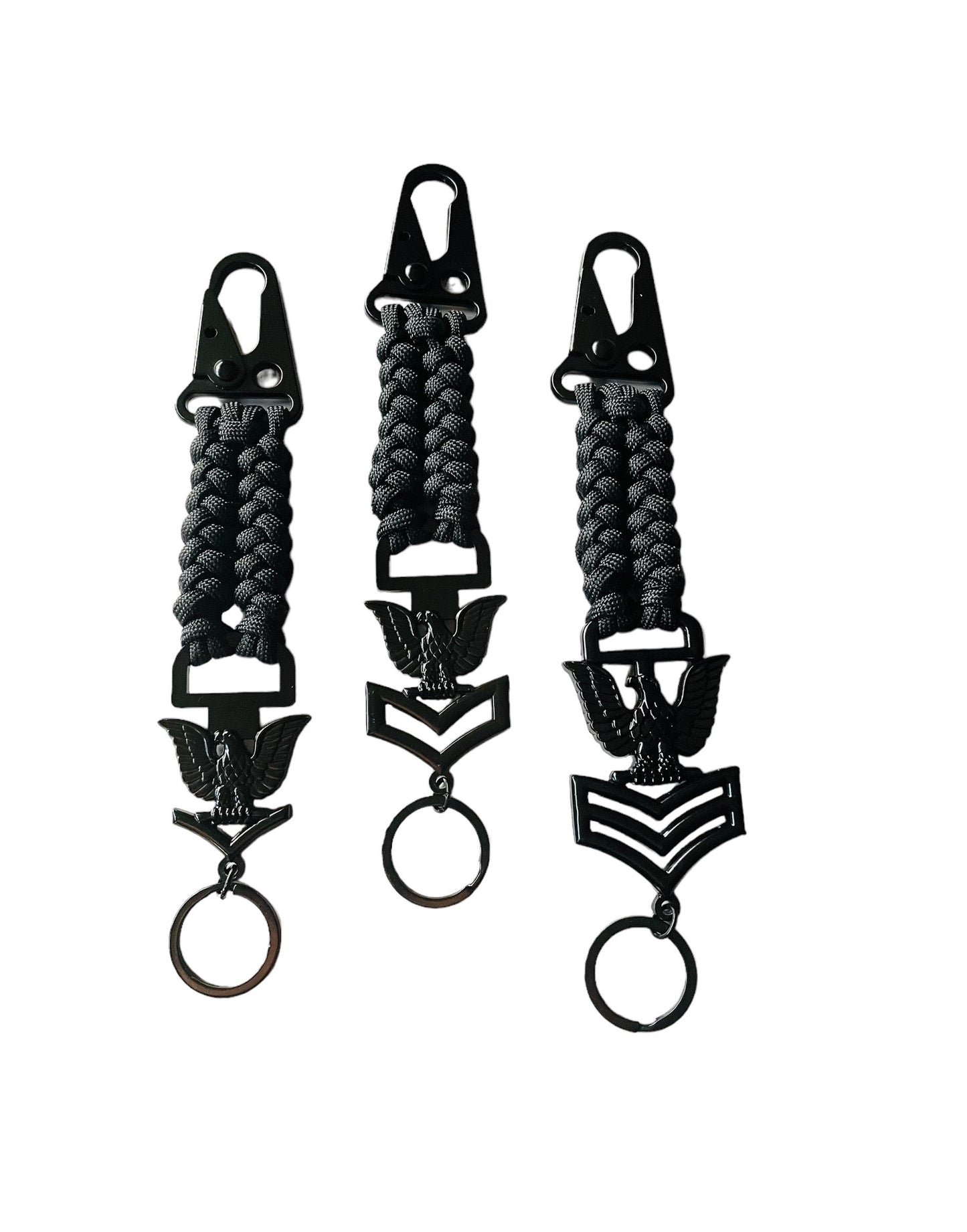 USN Third Class, Second Class and First Class Petty Offices Sanctified Paracord Weave Keychains
