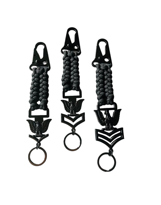 USN Third Class, Second Class and First Class Petty Offices Sanctified Paracord Weave Keychains