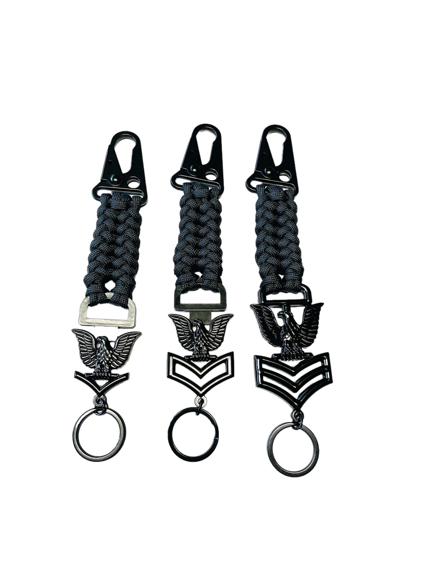 USN Third Class, Second Class and First Class Petty Offices Sanctified Paracord Weave Keychains