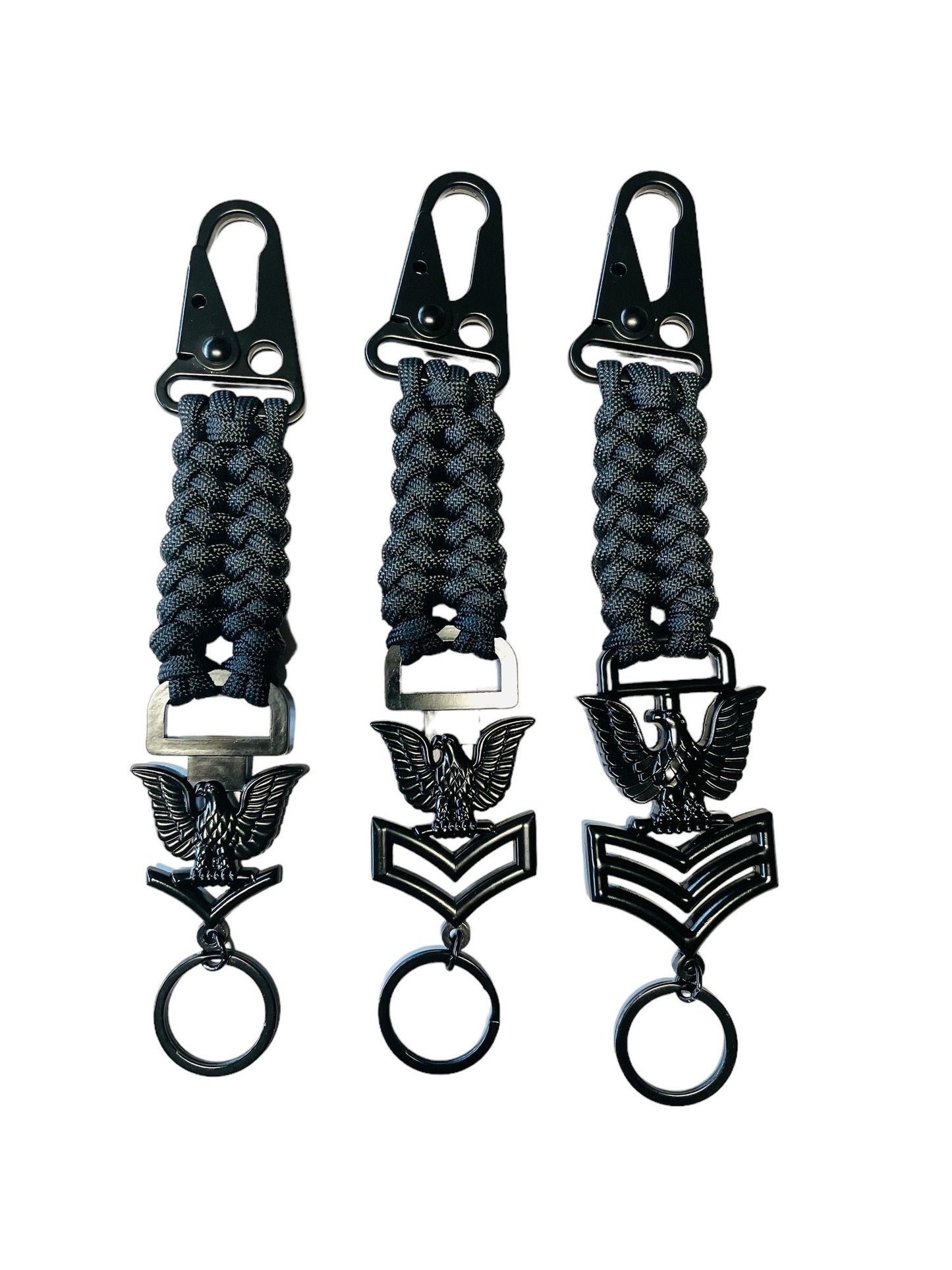 USN Third Class, Second Class and First Class Petty Offices Sanctified Paracord Weave Keychains