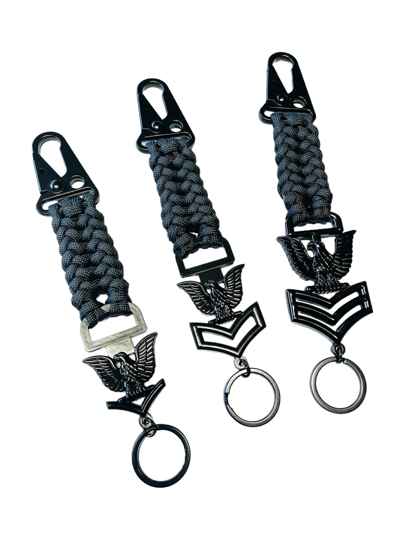 USN Third Class, Second Class and First Class Petty Offices Sanctified Paracord Weave Keychains