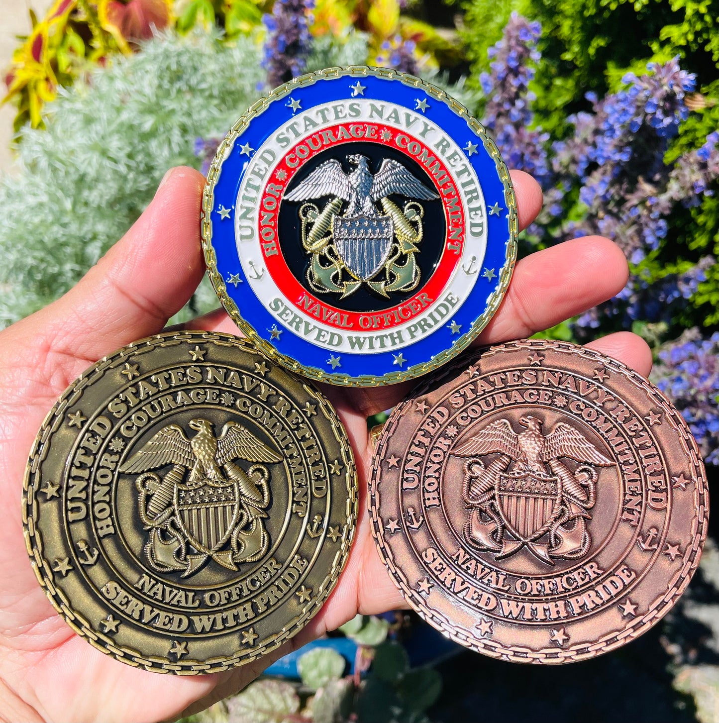 3” RETIRED Naval Officer Challenge Coin.