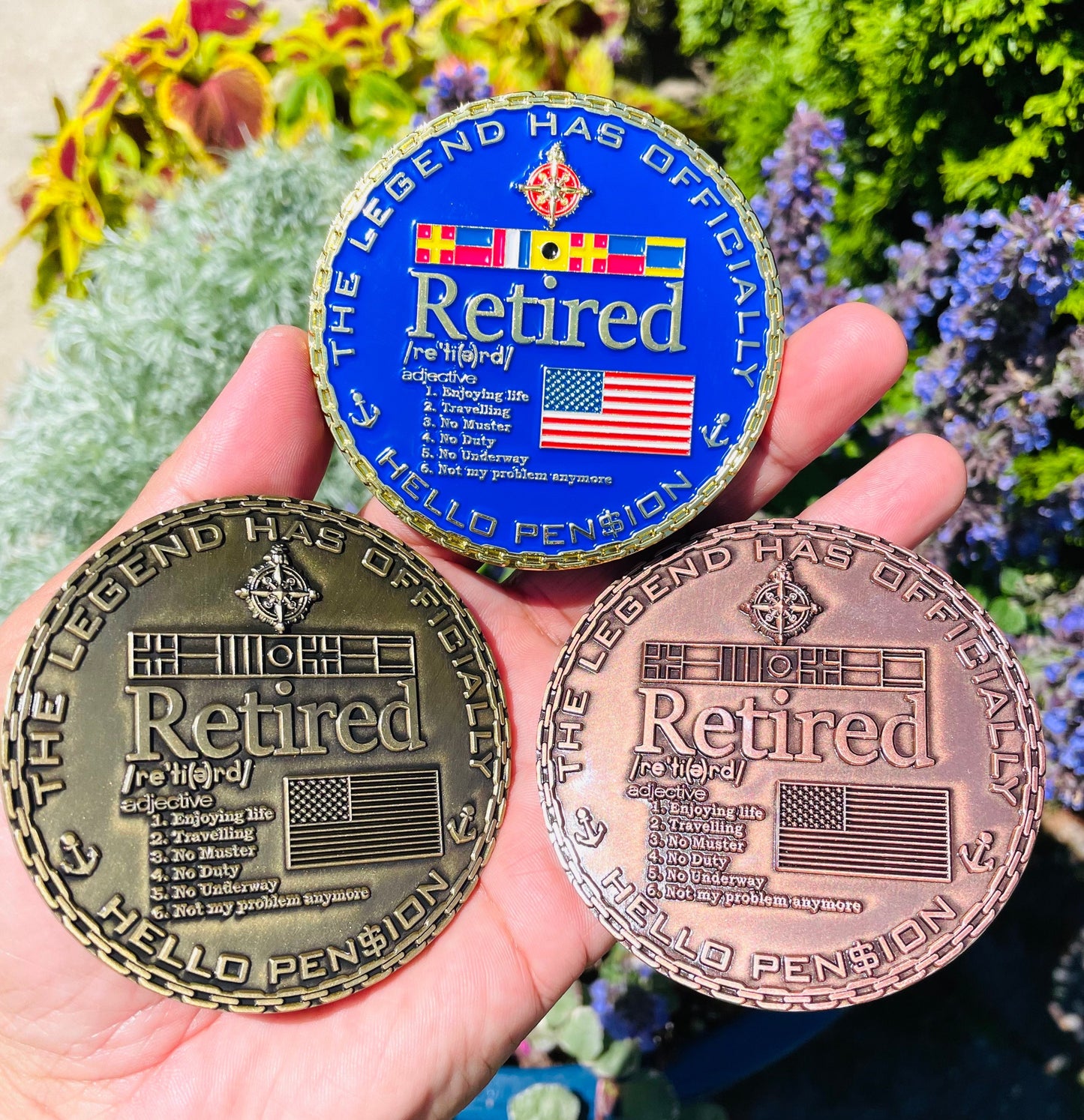 3” RETIRED Naval Officer Challenge Coin.
