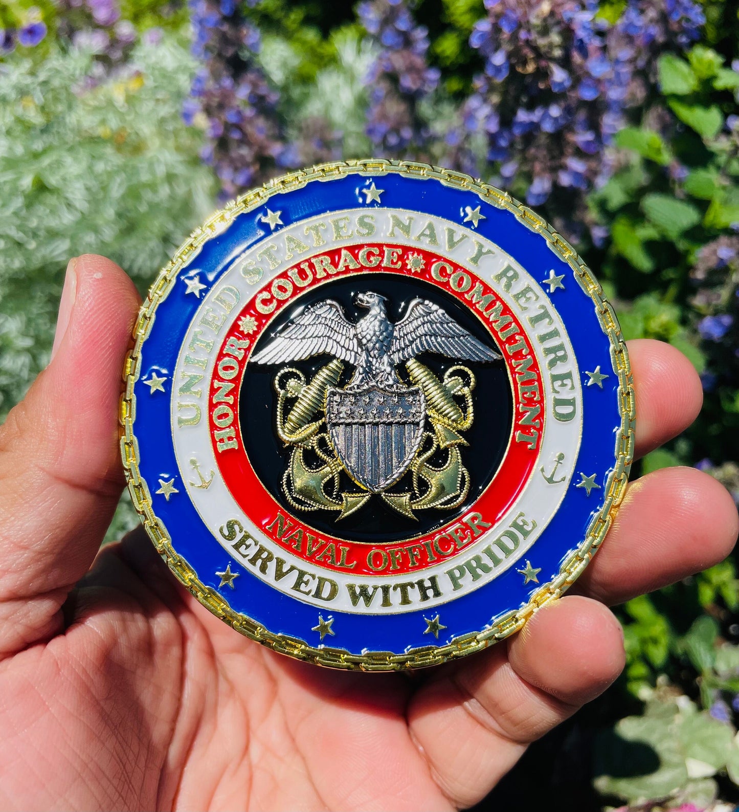 3” RETIRED Naval Officer Challenge Coin.