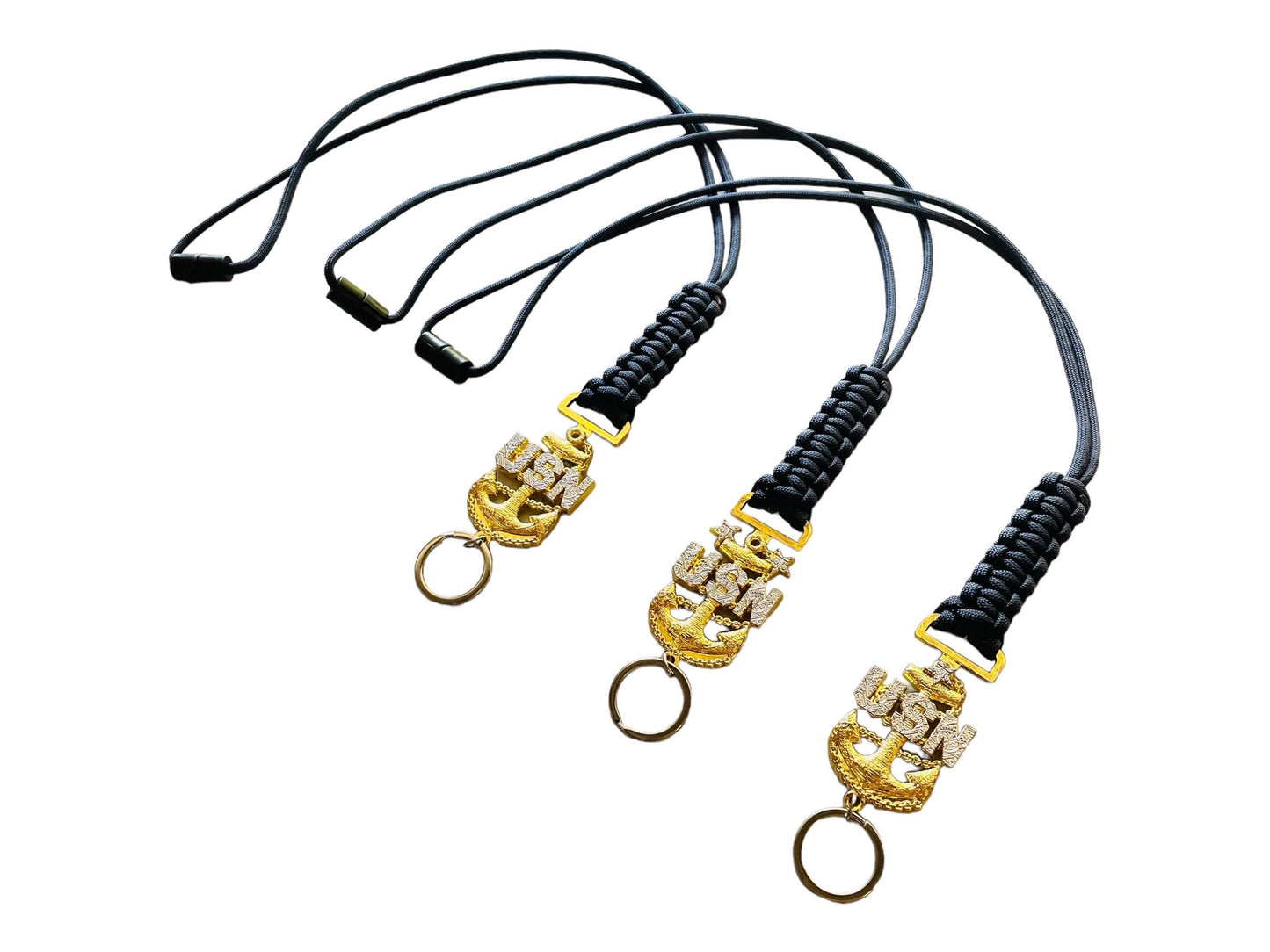 USN E7/E8/E9 Tribal Anchors Navy Blue Paracord Neck Lanyard