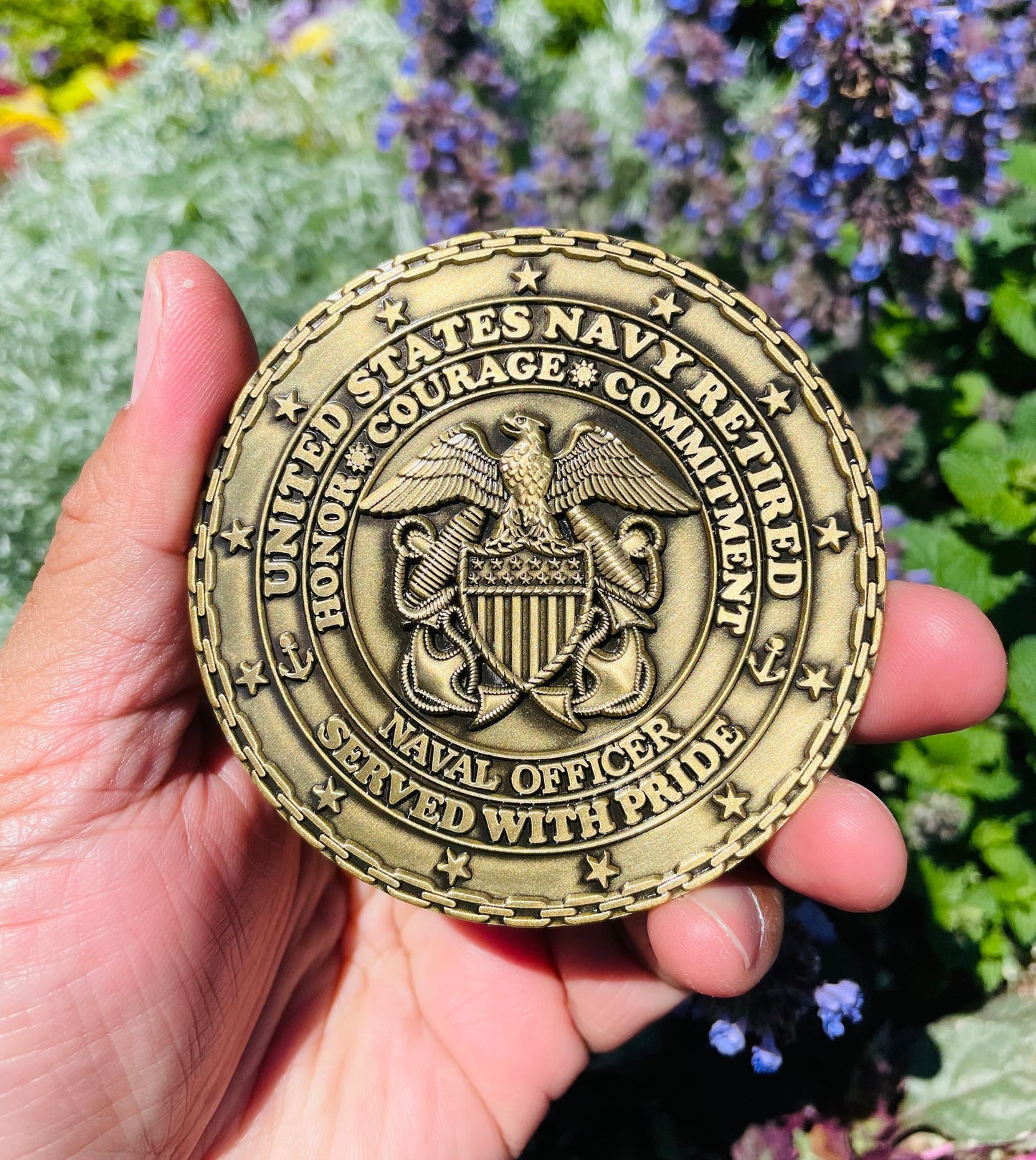 3” RETIRED Naval Officer Challenge Coin.