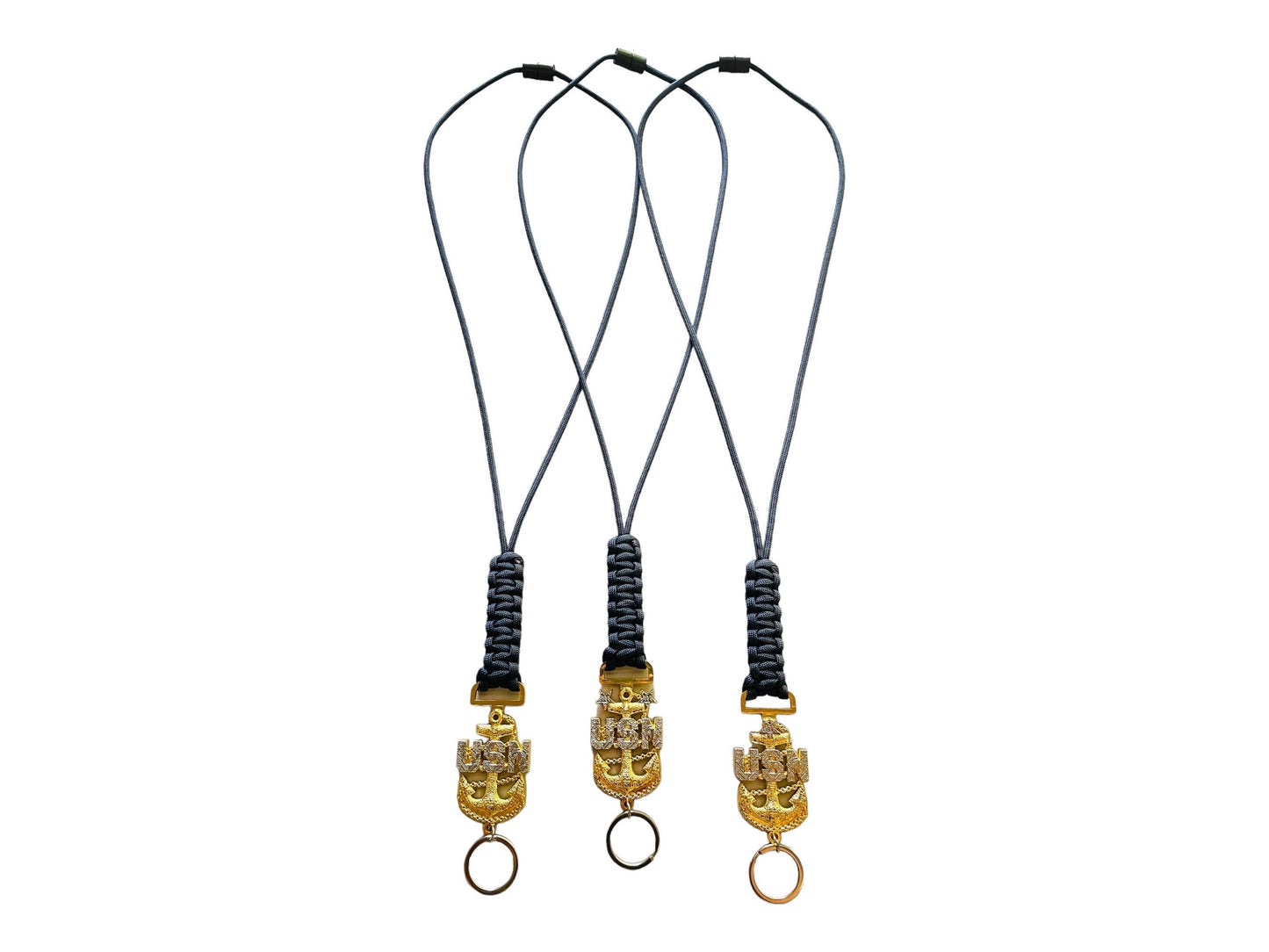 USN E7/E8/E9 Tribal Anchors Navy Blue Paracord Neck Lanyard